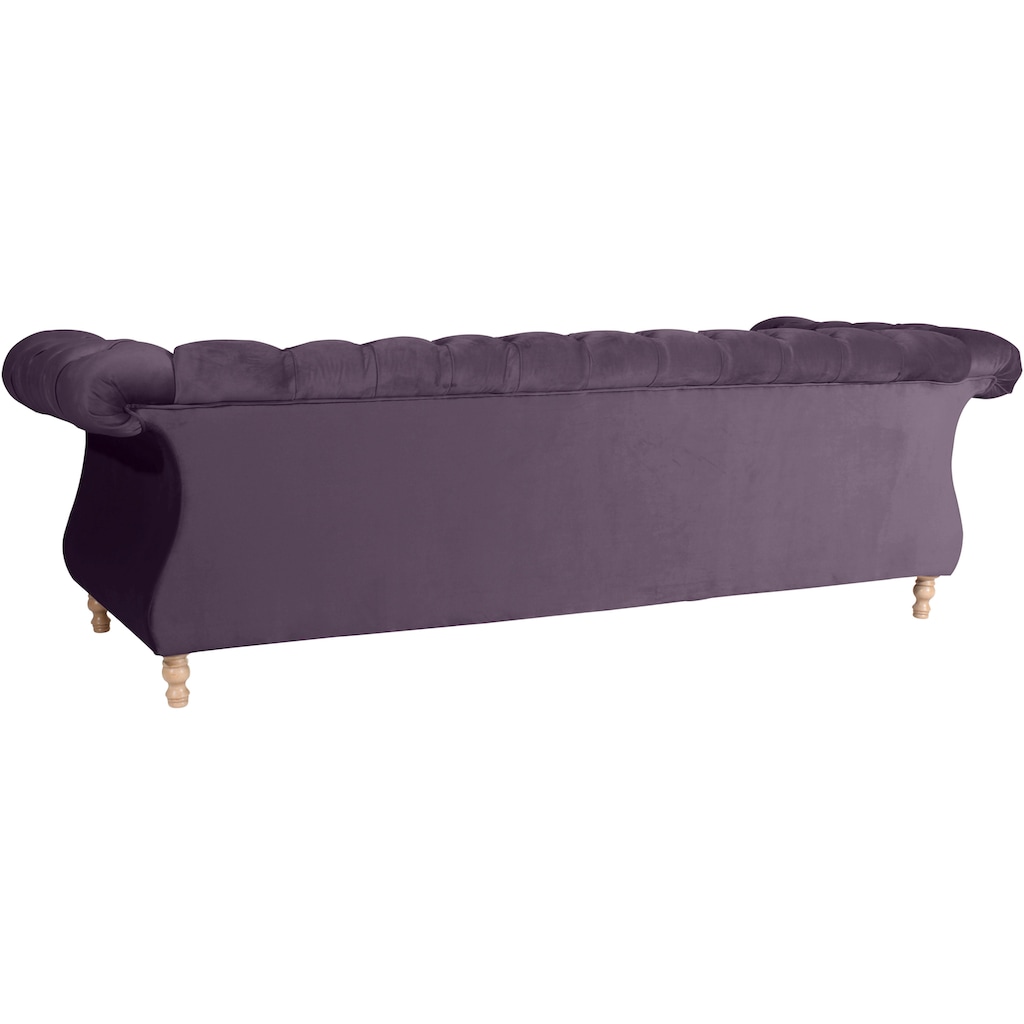 Max Winzer® Chesterfield-Sofa »Isabelle«, mit Knopfheftung & gedrechselten Füßen in Buche natur, Breite 260 cm