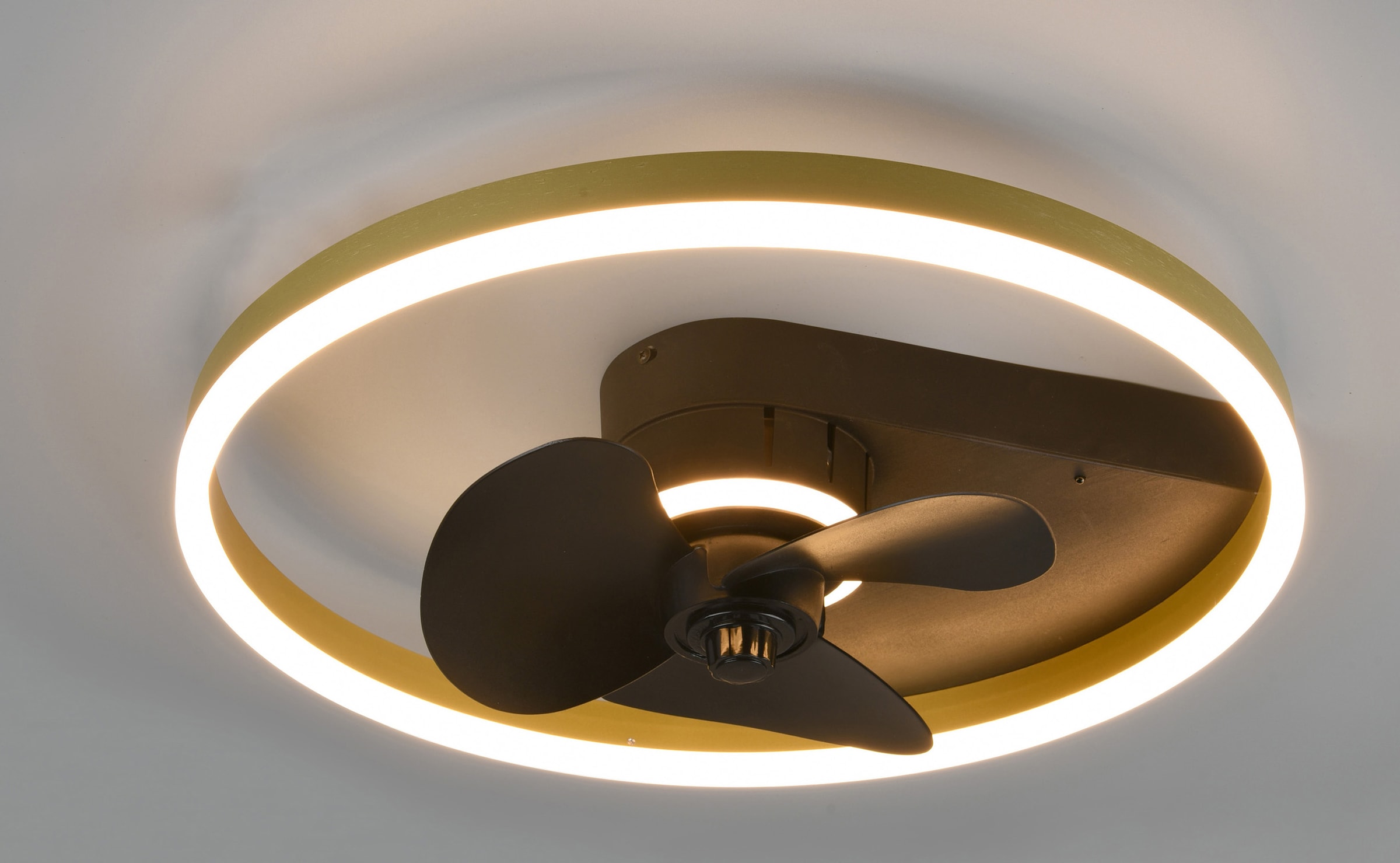 TRIO Leuchten LED Deckenleuchte »Borgholm«, mit Ventilator, Fernbedienung, integrierter Dimmer und Nachtlicht. Leuchte und Ventilator getrennt schaltbar
