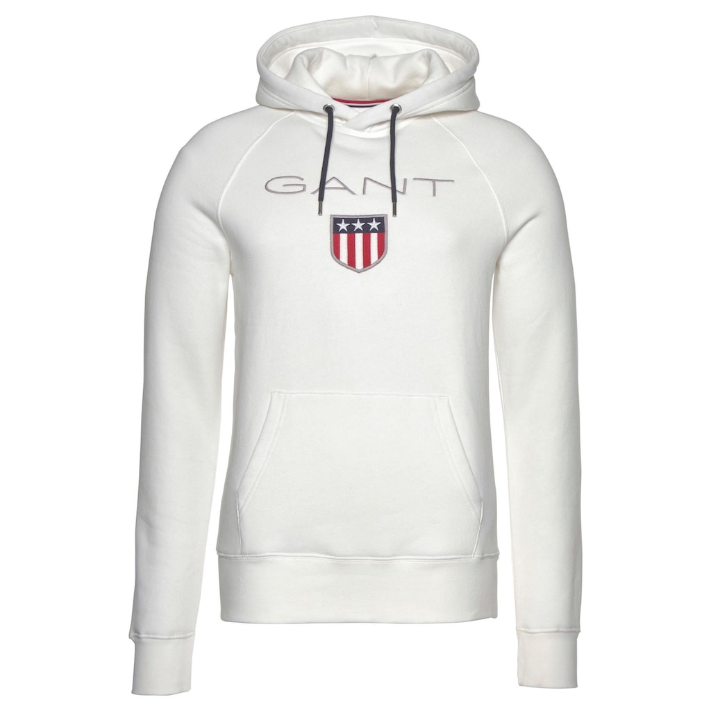 Gant Kapuzensweatshirt »Shield Sweat Hoodie«, plakative Gant-Stickerei