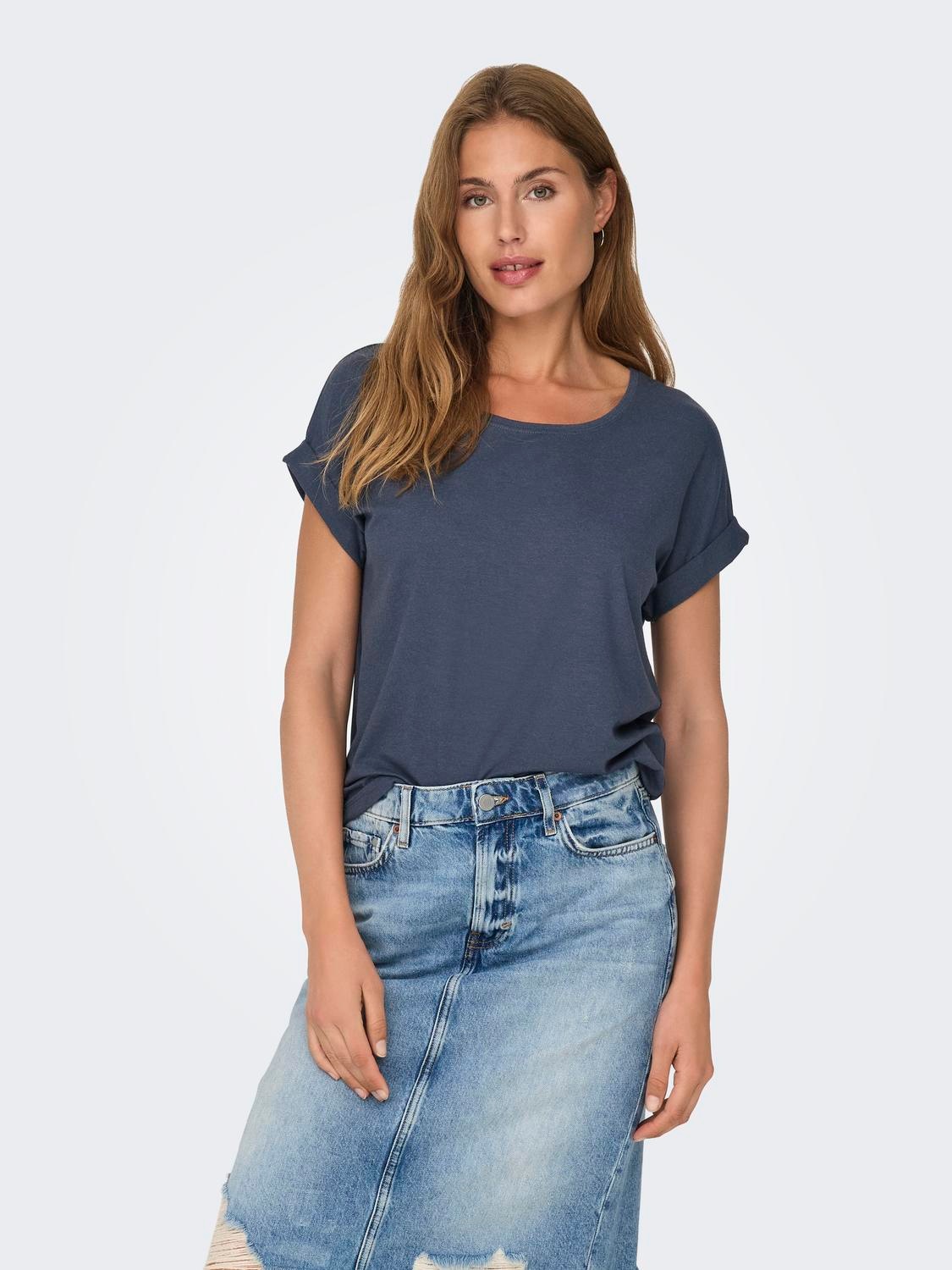 ONLY T-Shirt "ONLMOSTER S/S O-NECK TOP NOOS JRS", mit Aufschlag am Arm günstig online kaufen