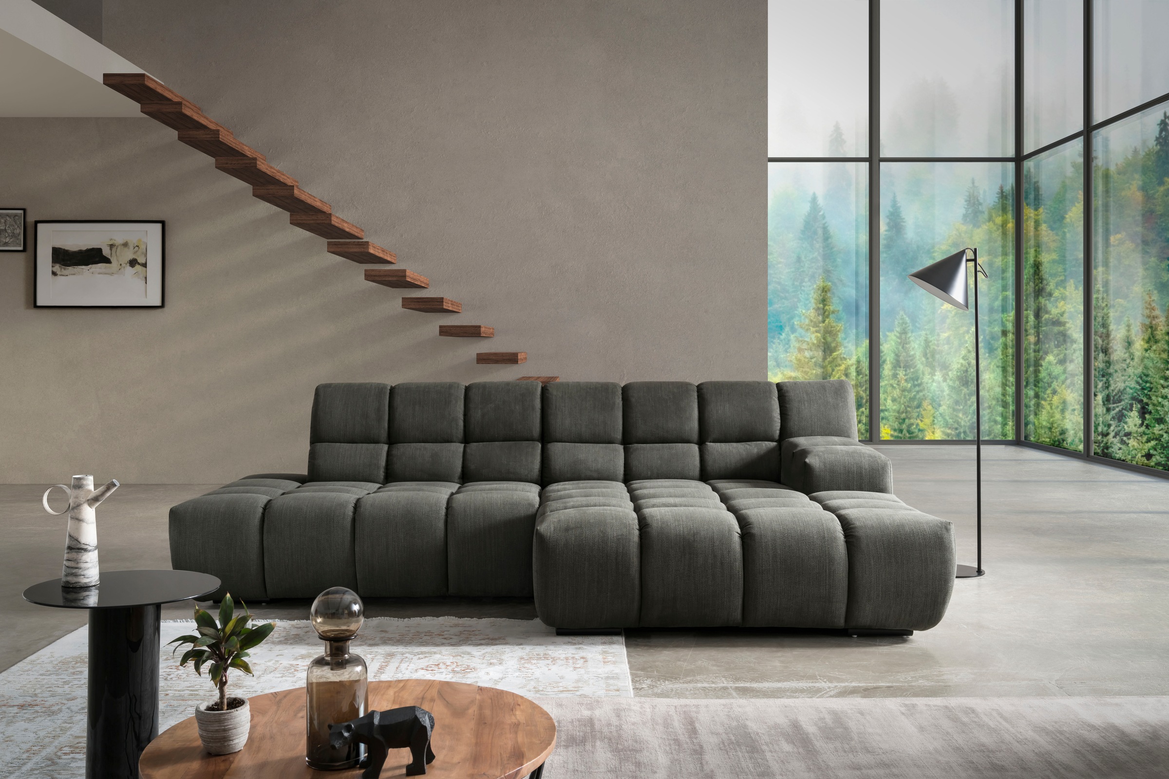designwerk Ecksofa "Cielo L-Form, Design und aufwendige Detailverarbeitung" mit Sitztiefenverstellung