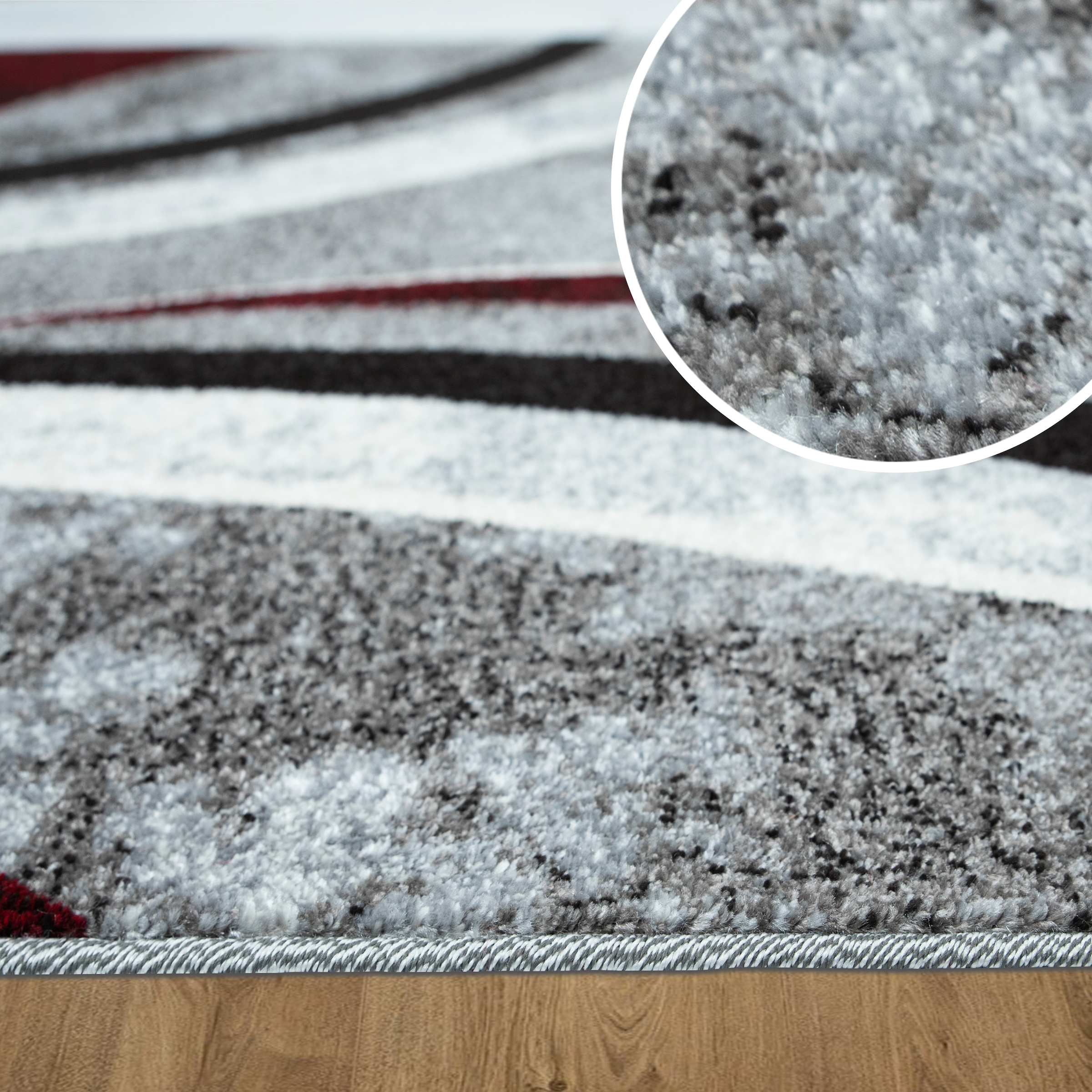 OTTO home Teppich »Flow, geometrisches Design« rechteckig 9 mm Höhe grafisch, abstrakt, elegant, Wohnzimmer, Schlafzimmer