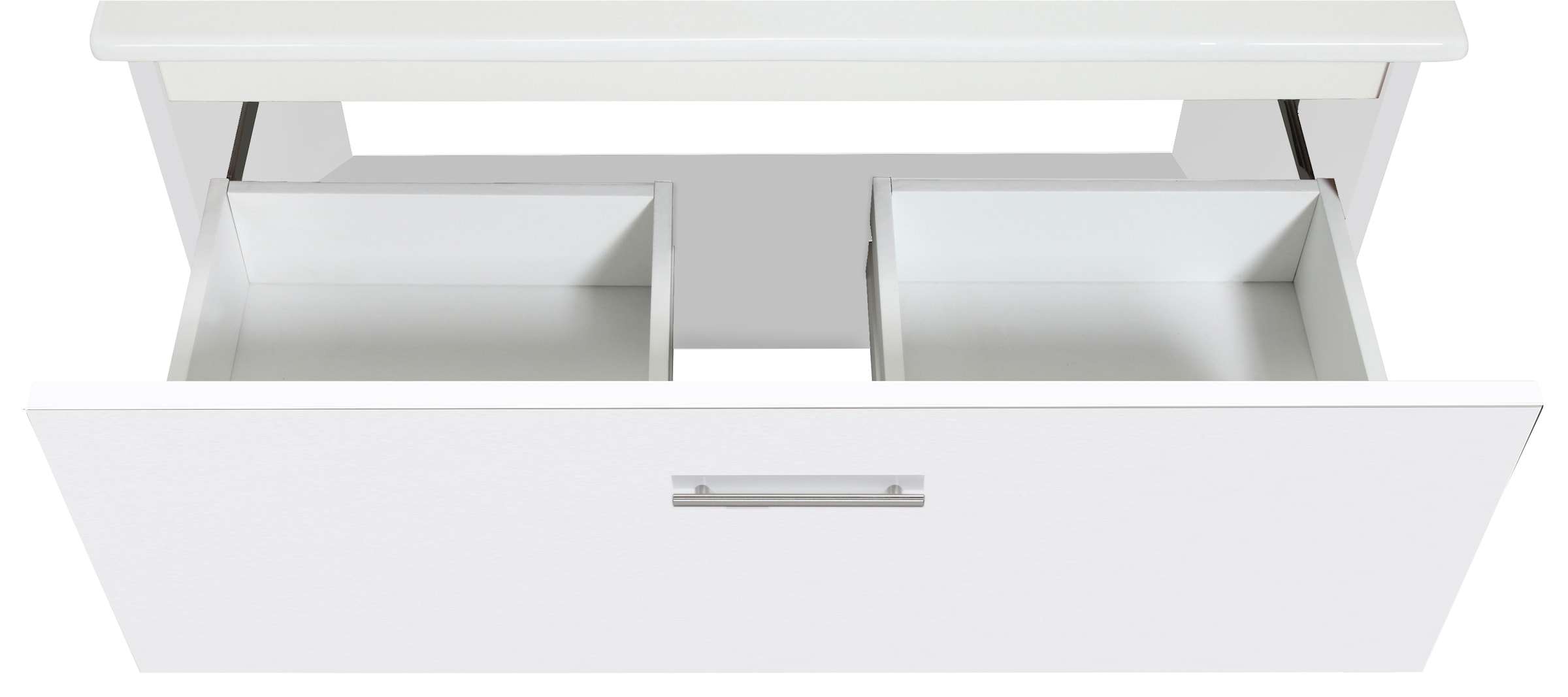 welltime Waschtisch »Trento Light, 60cm, 80cm, 100cm, Keramik-Auflagebecken«, 1 Auzug und 1 offenes Fach