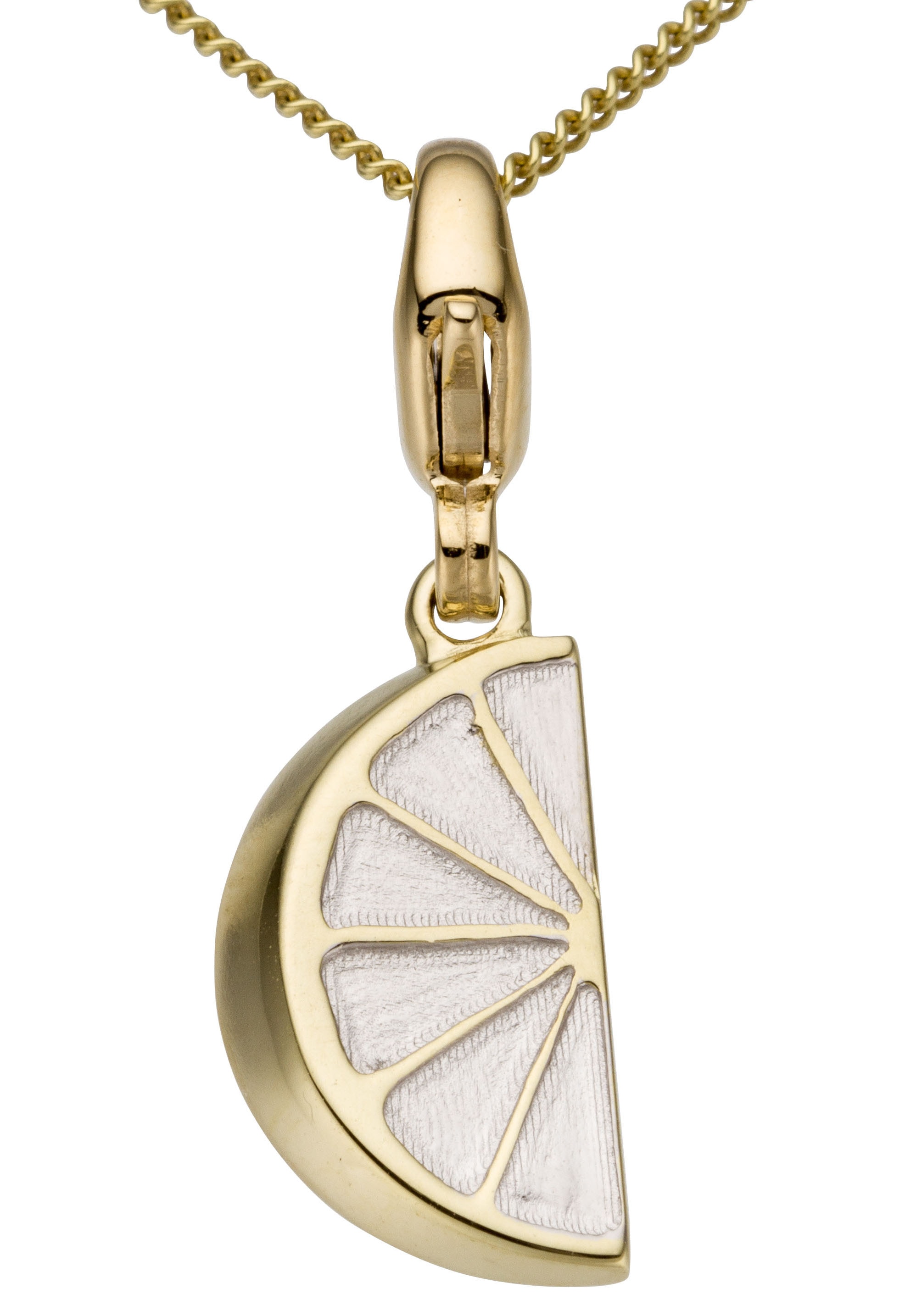Charm-Einhänger »Schmuck Geschenk Gold 375 Halskette Charmarmband Gold-Charm Zitrone«