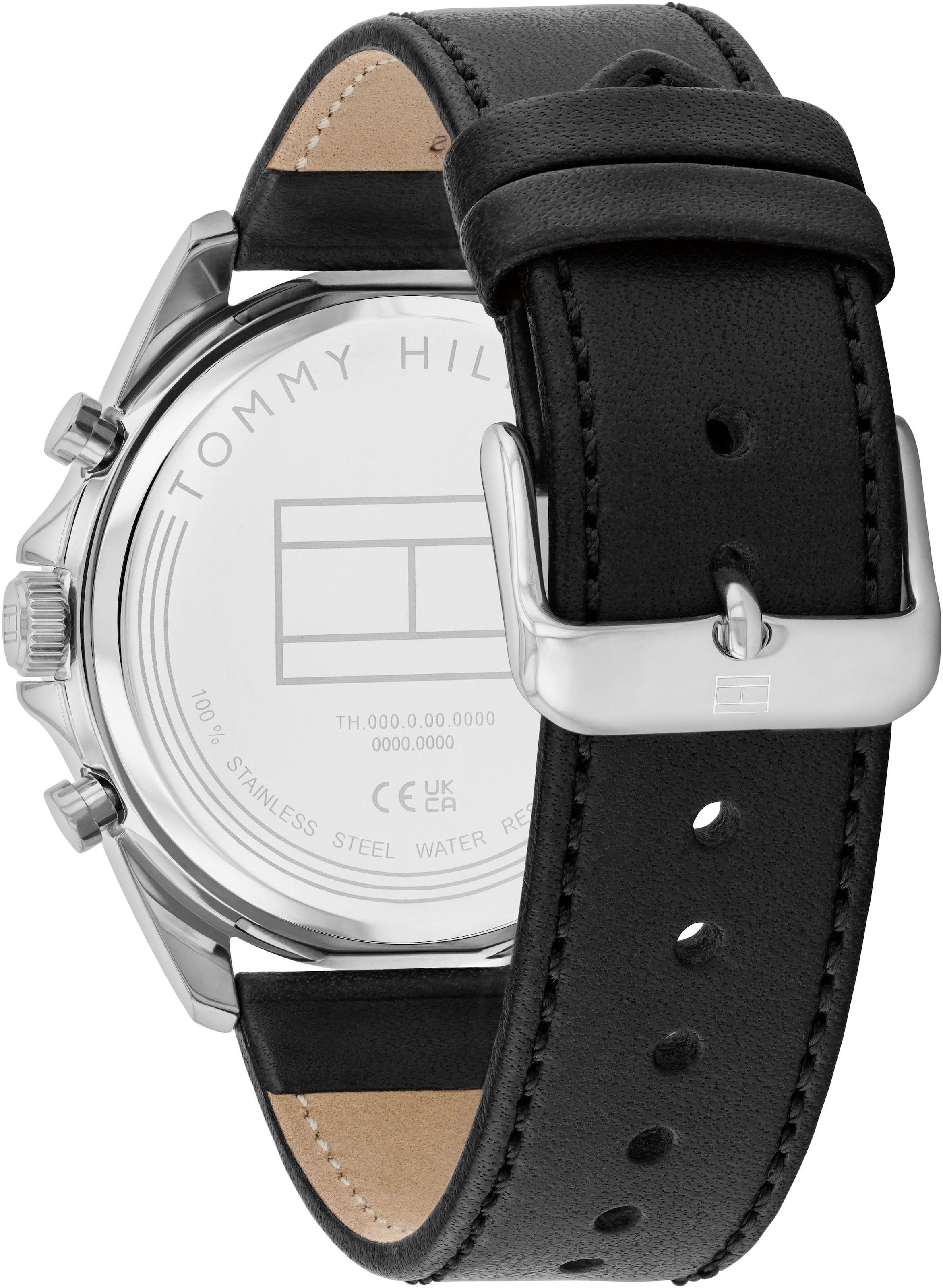 Tommy Hilfiger Multifunktionsuhr »BAKER«, Quarzuhr, Armbanduhr, Herrenuhr, Lederarmband, analog, Tag, Wochentag
