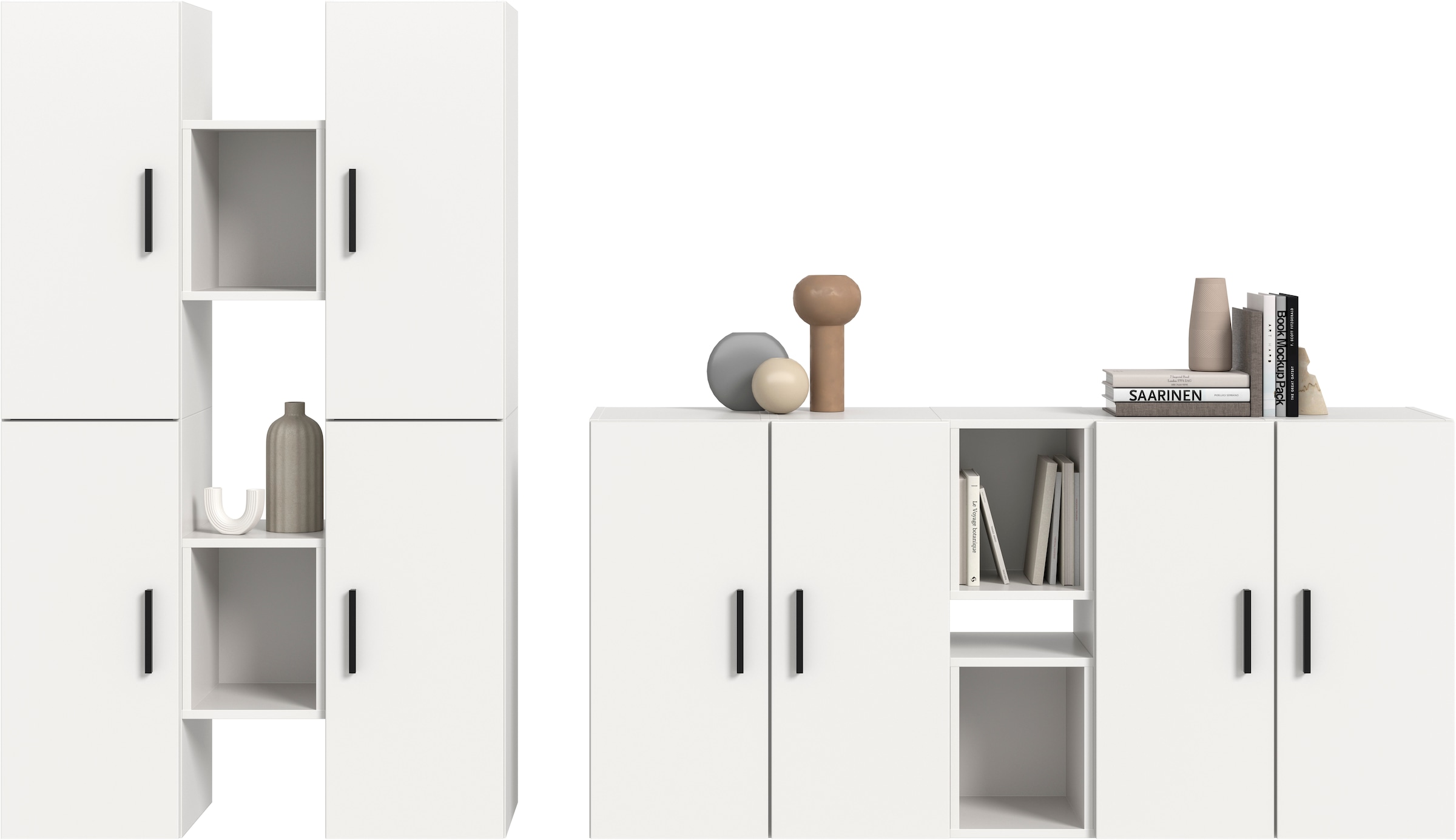 Home affaire Schrank-Set "ENESTE, 12-teilig, in verschiedenen Farben, individuell kombinierbar" verschiedenste Kombinationmöglichkeiten, stehend oder hängend, 4 Stk. tlg.