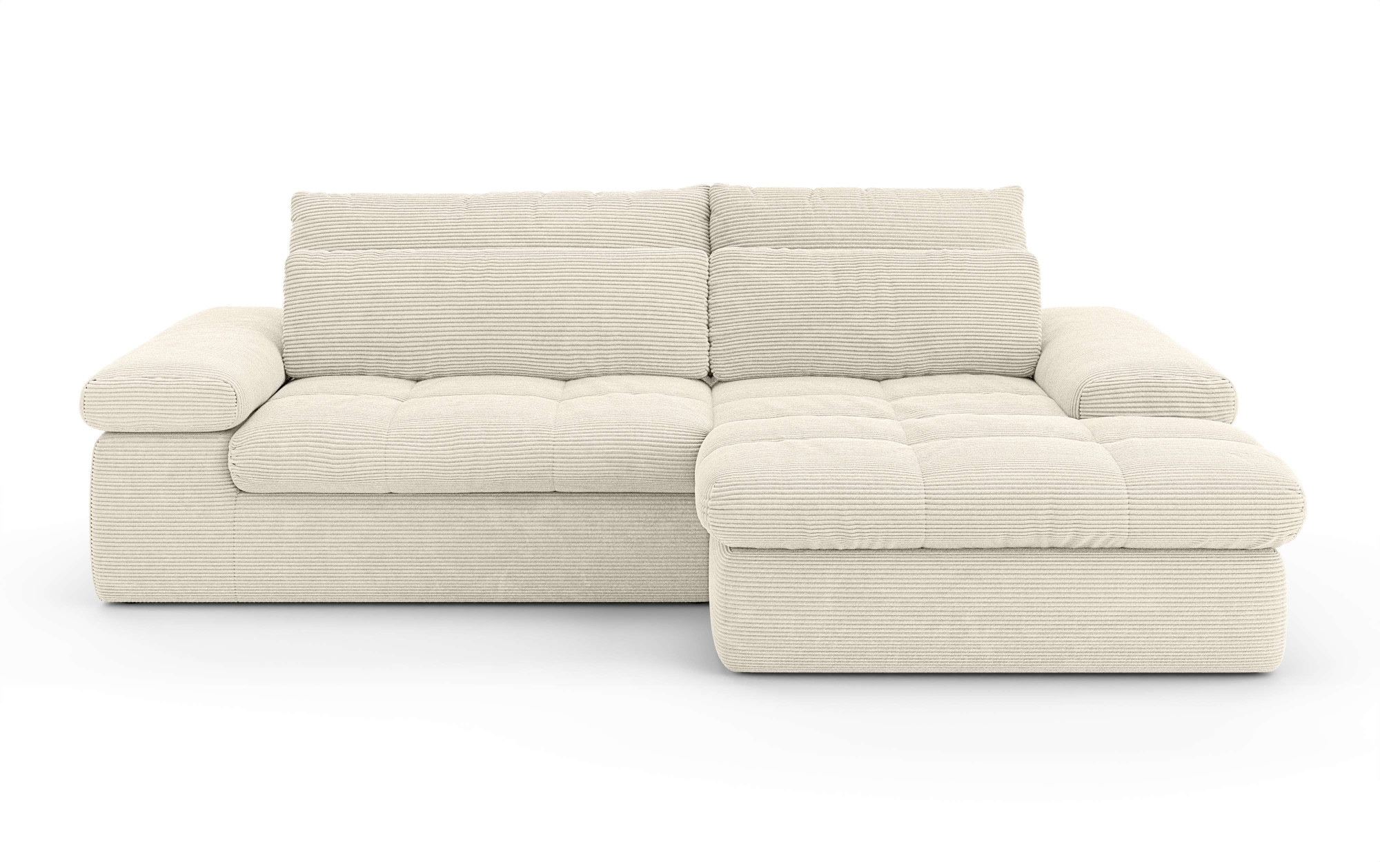 Home affaire Ecksofa »ALVERIE mit Recamiere, moderne Steppung, Maße: B/T/H 274/203/106 cm« L-Form mit Wellenunterfederung, mit 4 Rückenkissen, pflegeleicht Stoff