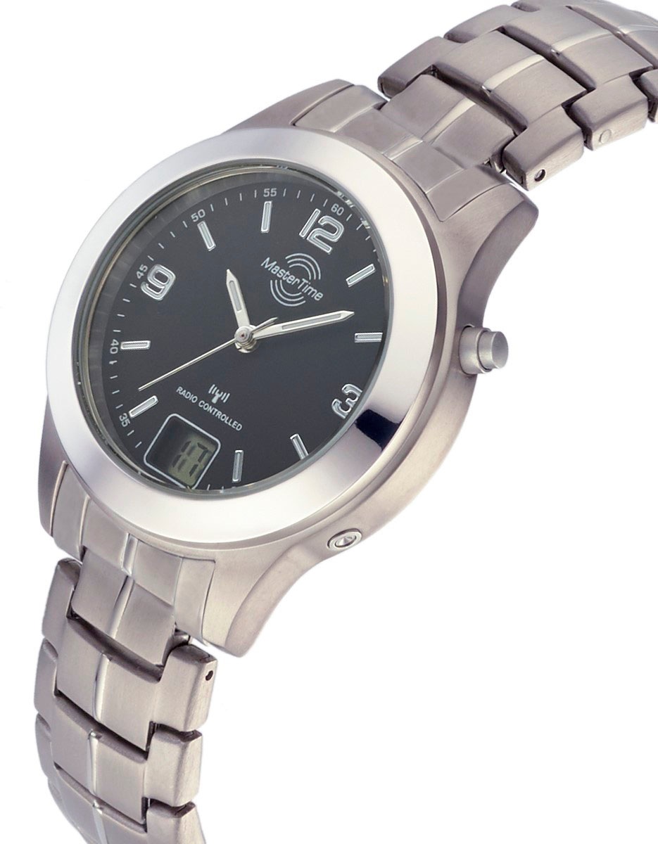 MASTER TIME Funkuhr »Titan«, Armbanduhr, Quarzuhr, Damenuhr, Datum, Leuchtzeiger