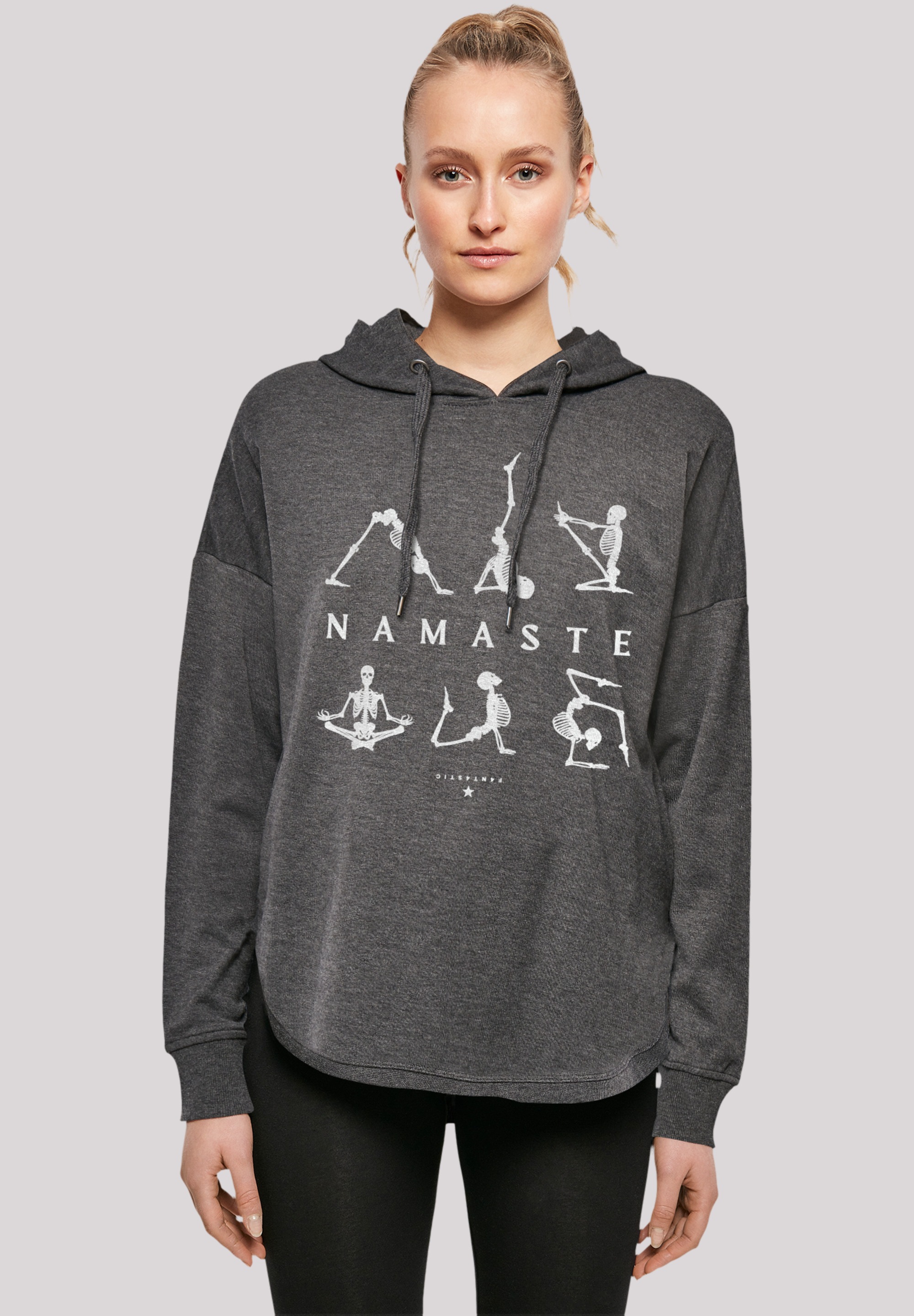 F4NT4STIC Sweatshirt "Namaste Yoga Skelett Halloween", Print