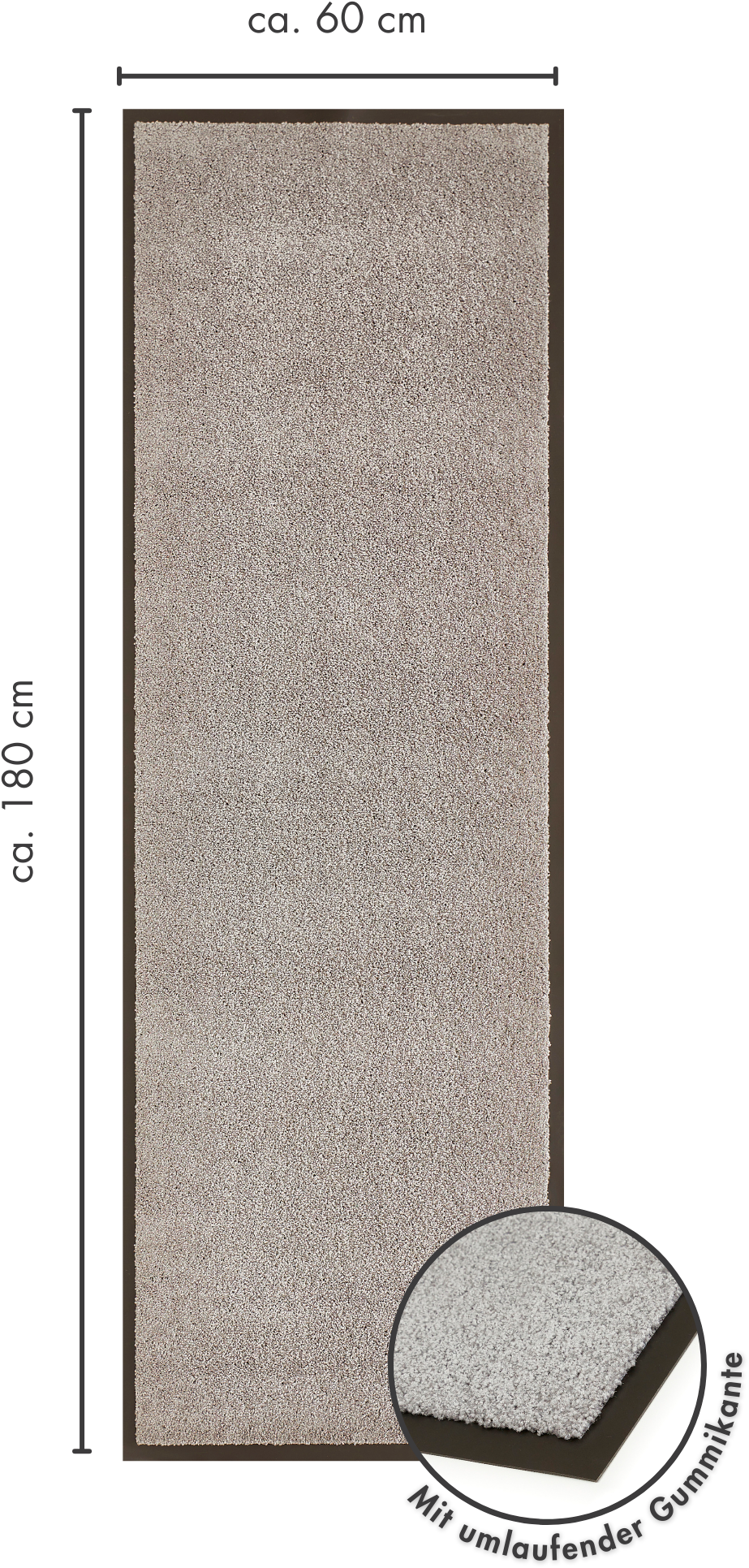 my home Fußmatte »Emil, Made in Netherlands«, rechteckig, 6 mm Höhe, Schmutzfangmatte, Uni Farben, rutschhemmend, pflegeleicht