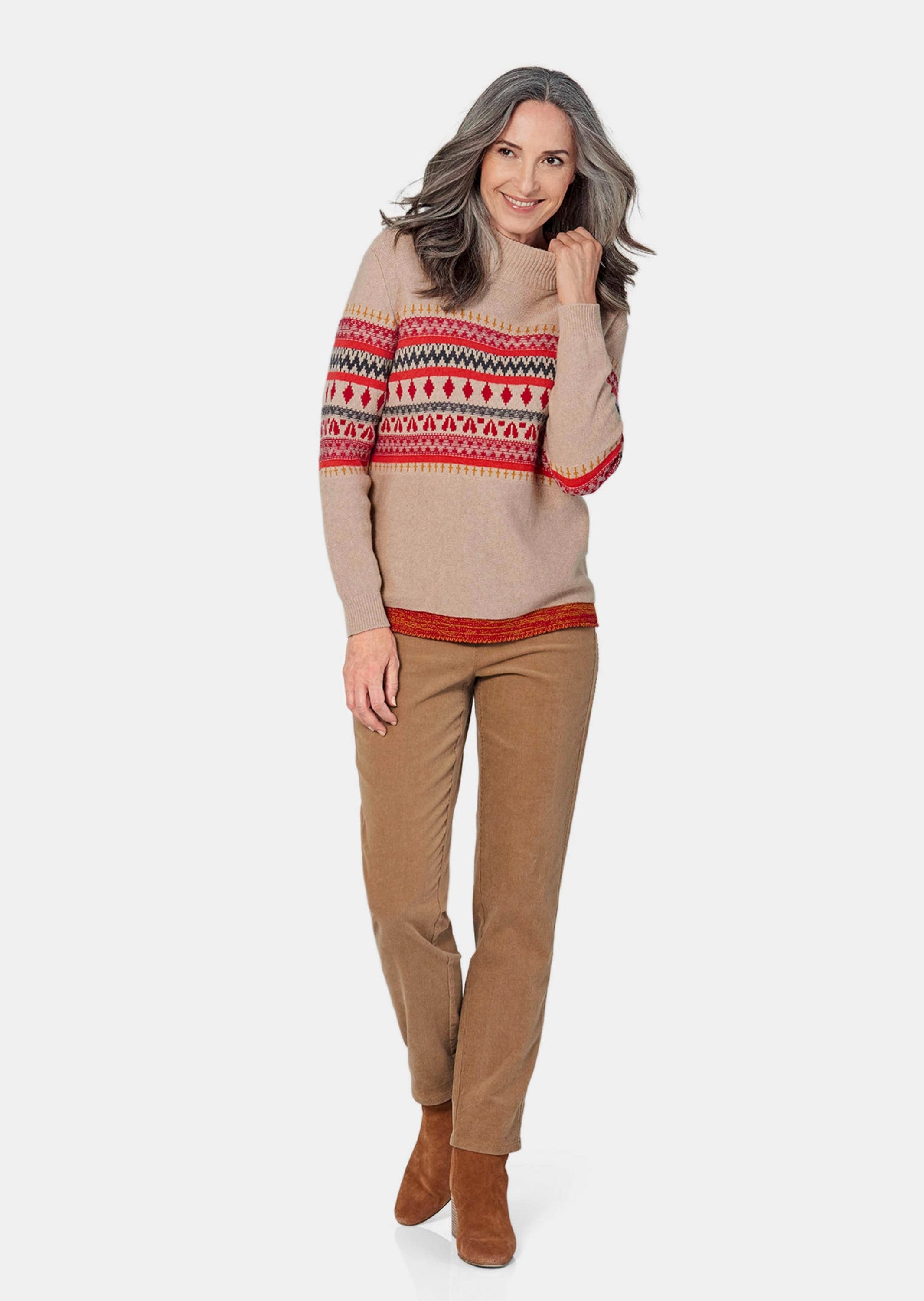 GOLDNER Rundhalspullover »Kurzgröße Strickpullover mit Rollkragen«