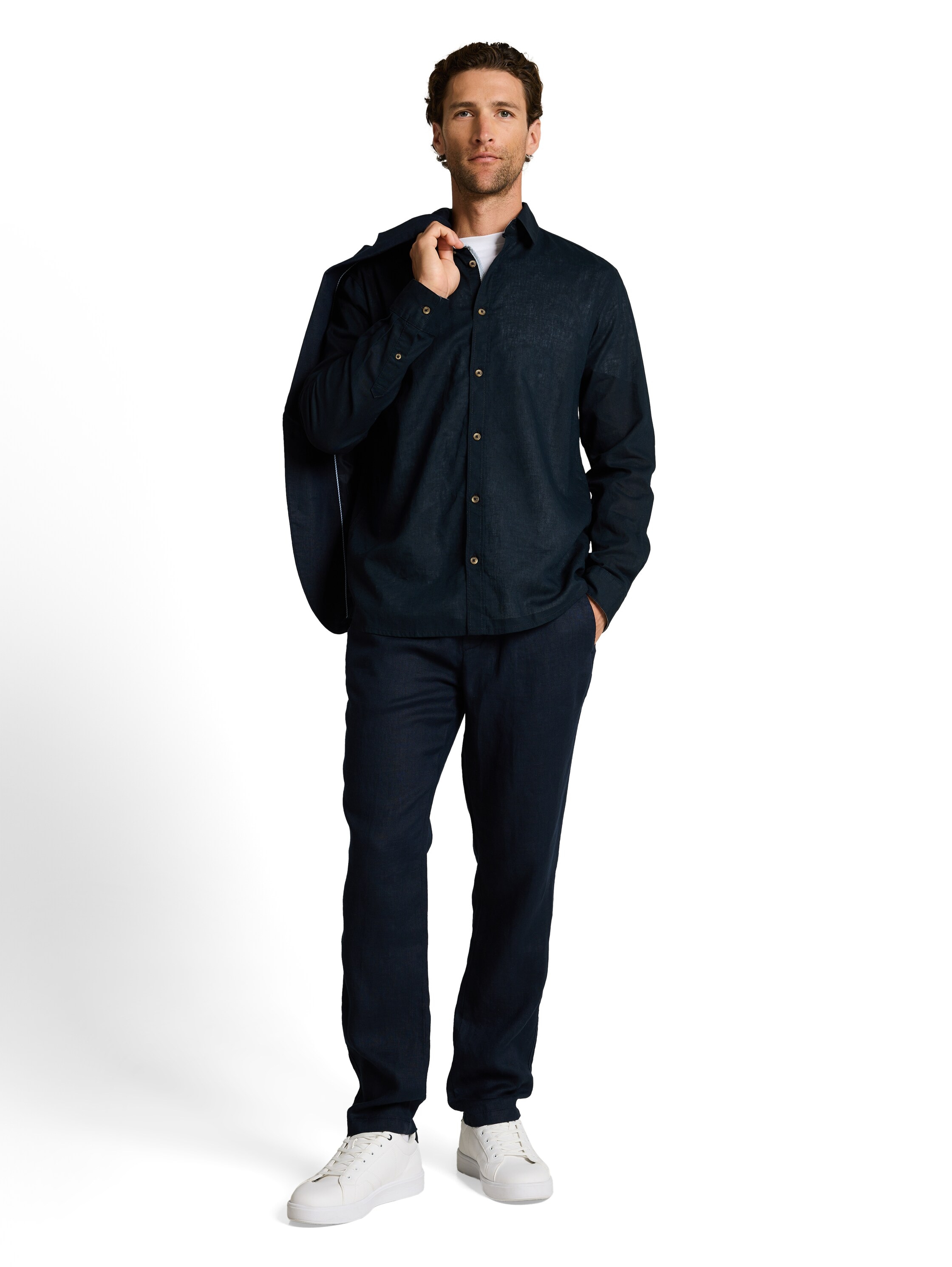 TOM TAILOR Langarmhemd mit Leinen