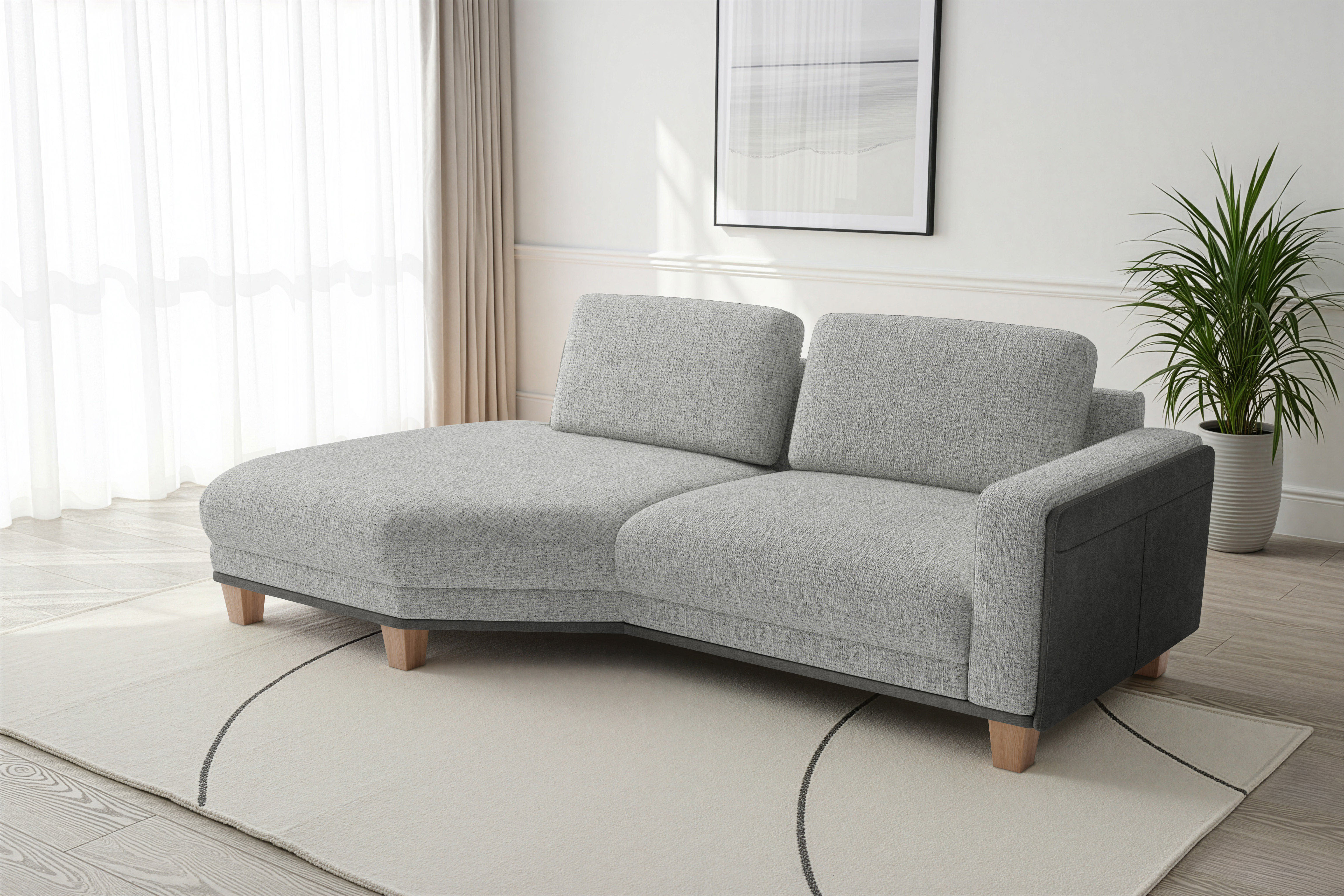 sit&more Ecksofa "Concept" Modernes Sofa in drei Fußfarben zur Auswahl