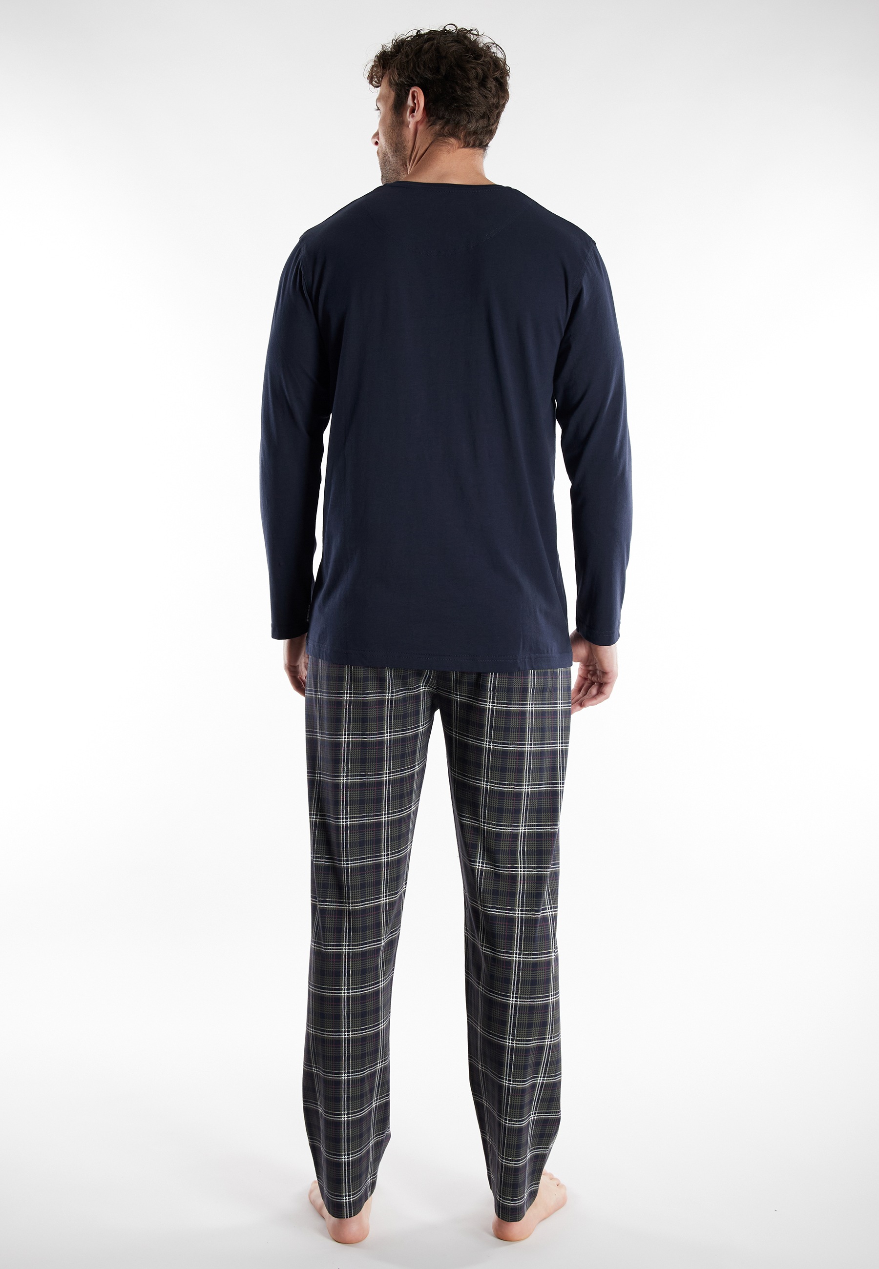 Thumbnail - TOM TAILOR Schlafanzug "Milos" Langarm, Rundhalsausschnitt, mit Knopfleiste, kariert, Baumwolle