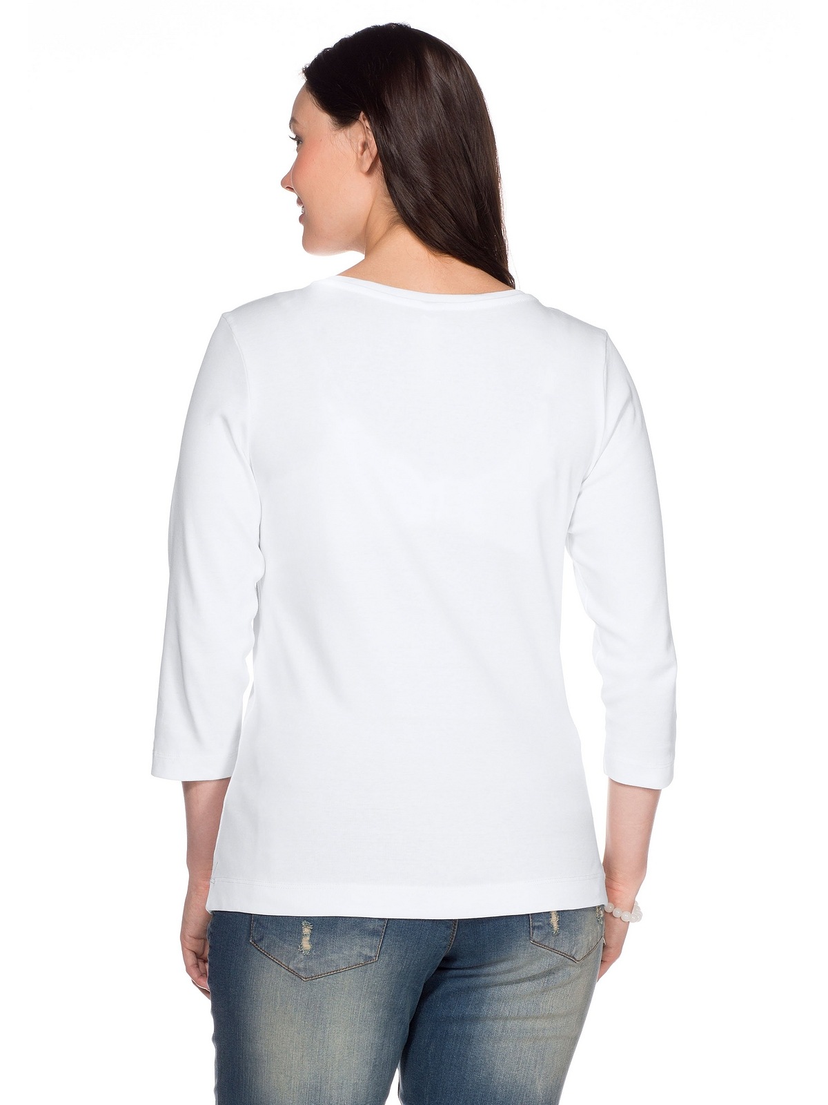 Sheego 3/4-Arm-Shirt »Große Größen«, aus reiner Baumwolle
