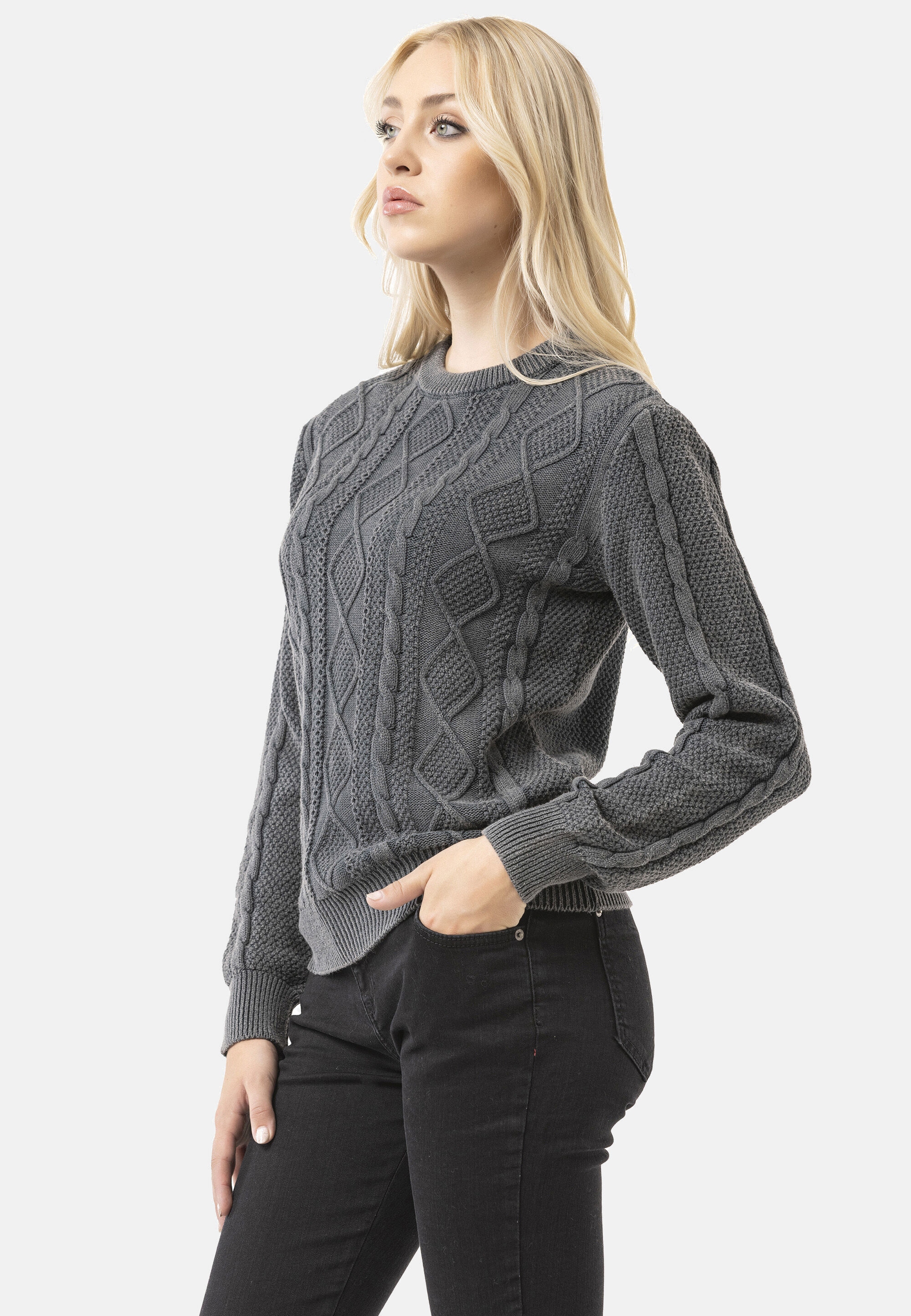 Cipo & Baxx Strickpullover »WP267« 1 Stk. mit Zopfmuster