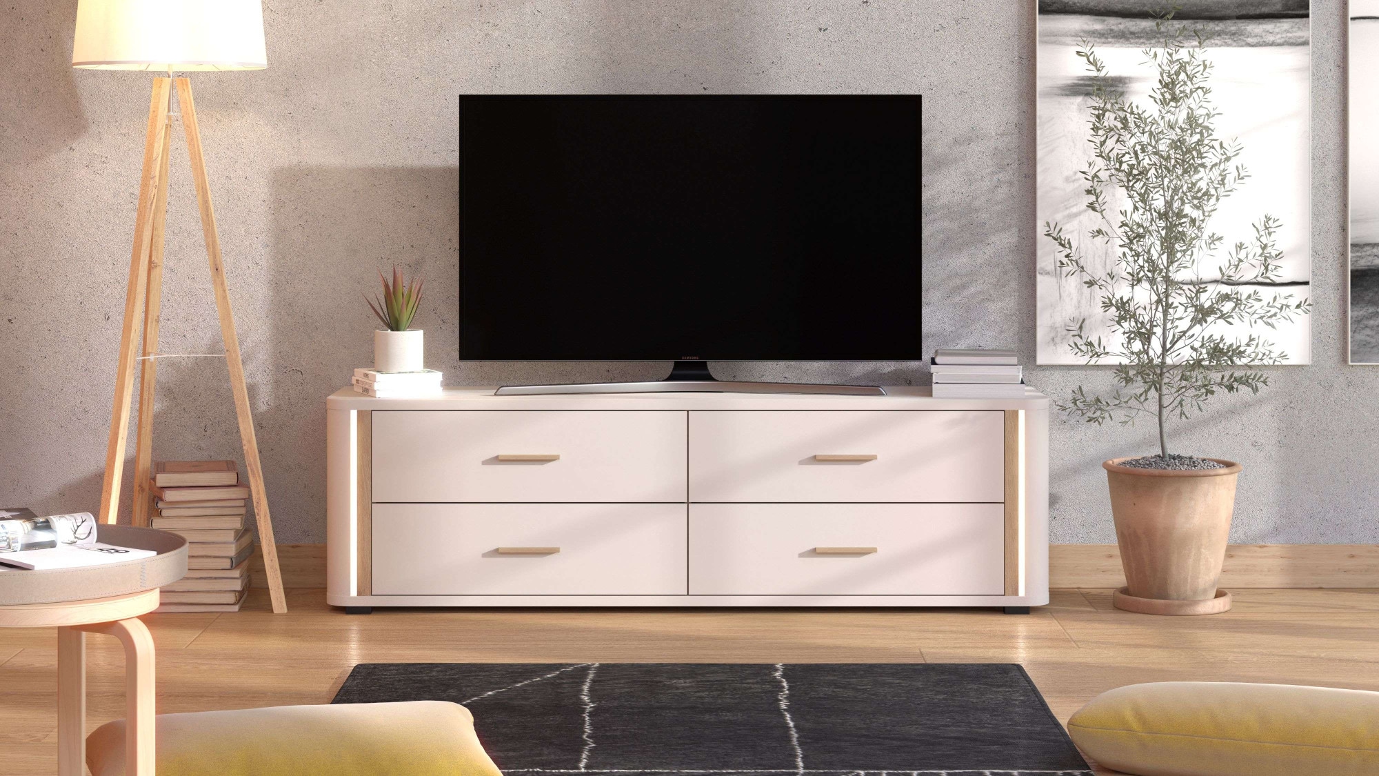 INOSIGN TV-Bank »York, TV-Kommode, TV-Schrank, TV-Bank«, mit 4 geräumigen Schubladen, Breite 176,5 cm, wandmontage