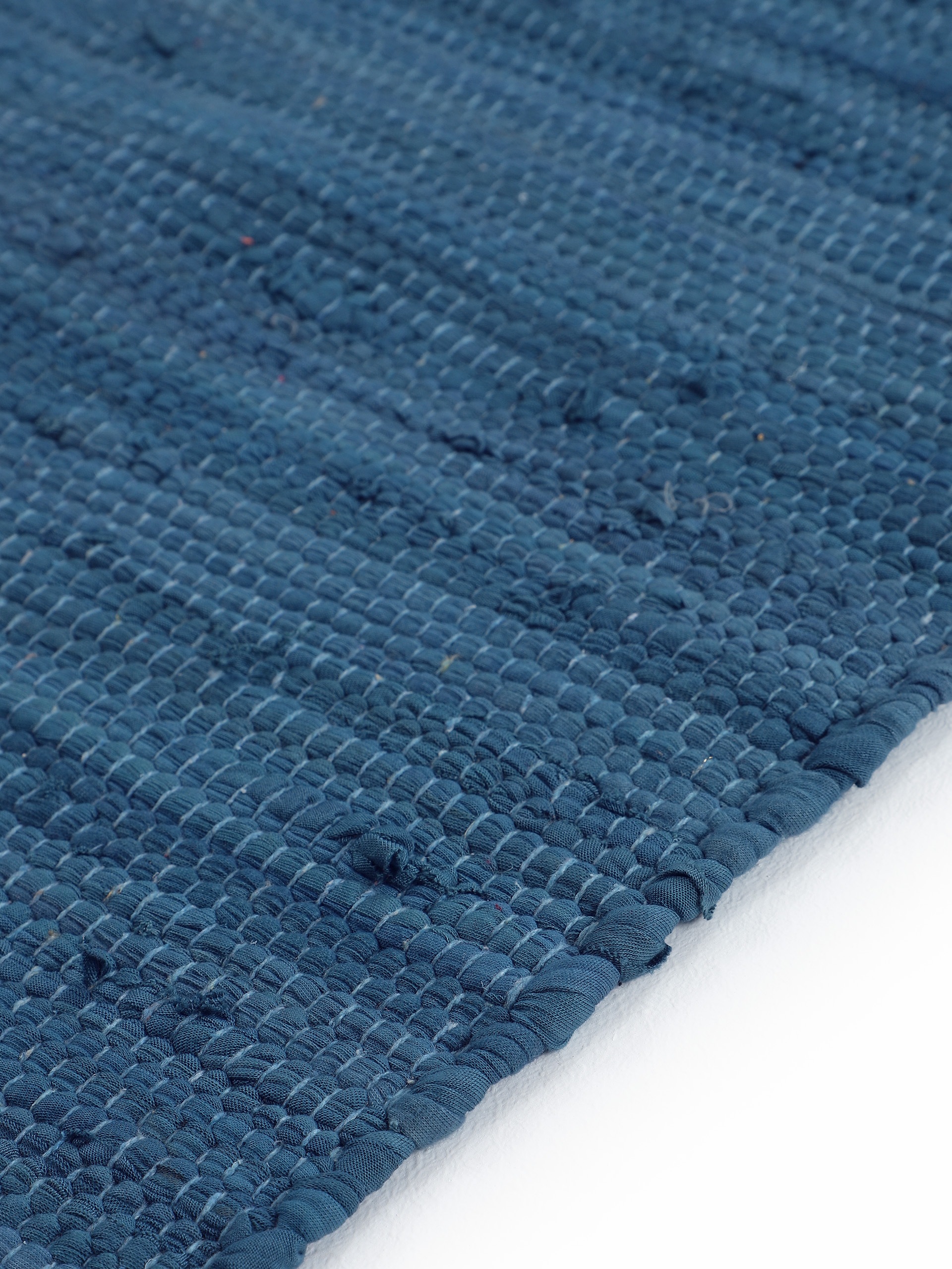 carpetfine Teppich »Kelim Chindi uni«, rechteckig, 5 mm Höhe, Wendeteppich, reine Baumwolle, handgewebt, Uni-Farben, mit Fransen