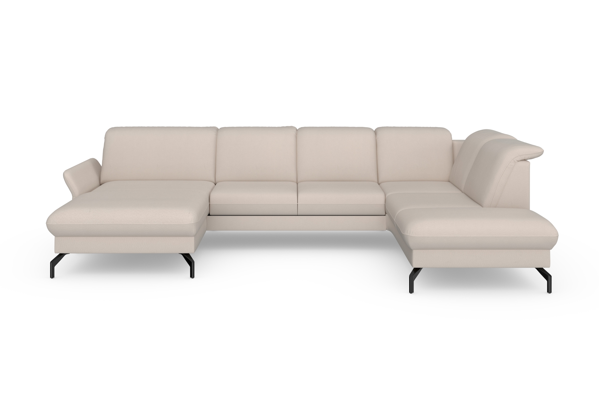 sit&more Wohnlandschaft »Fashion U-Form« wahlweise mit Kopfteilverstellung, Vorziehsitz, motorisch, Metallfüße