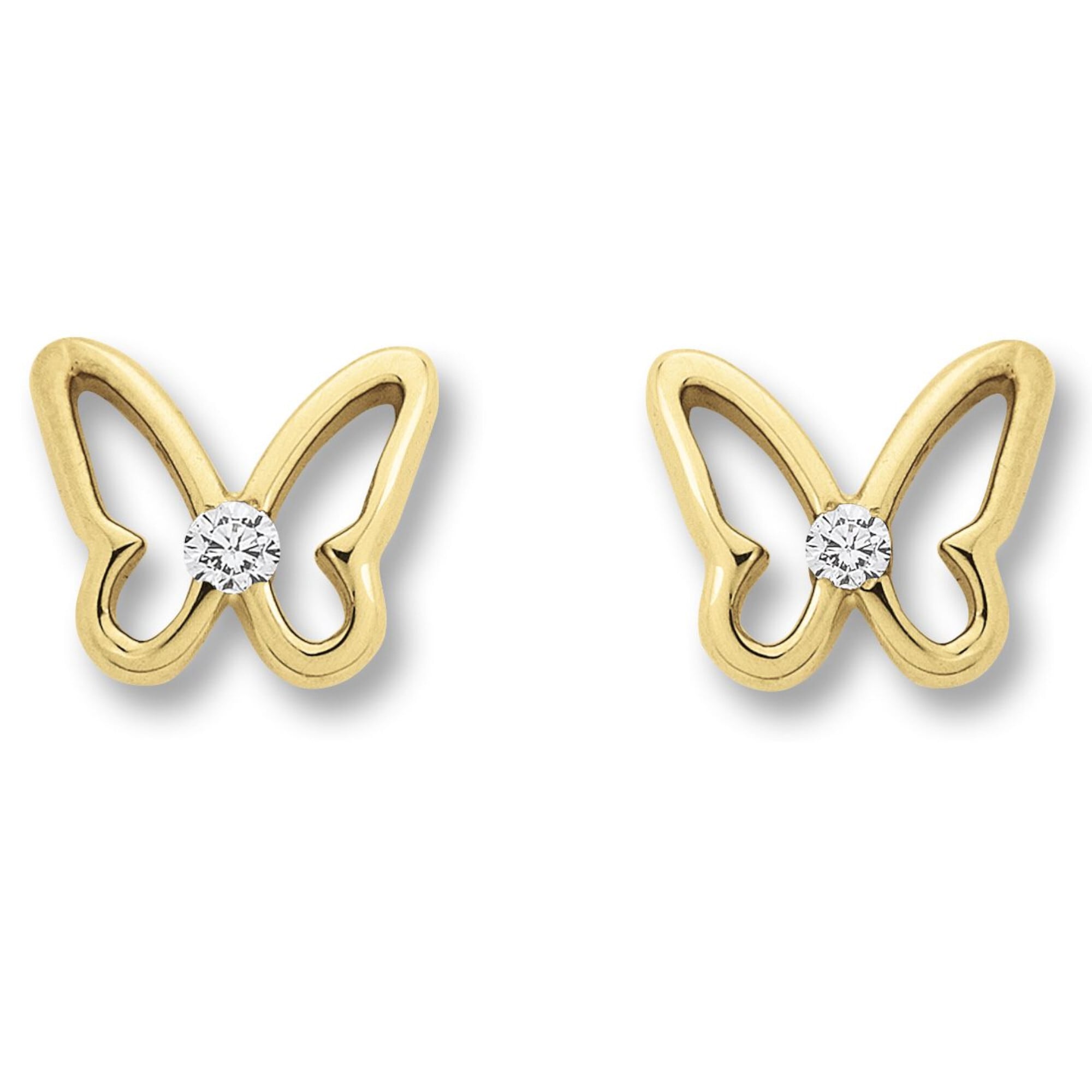 ONE ELEMENT Paar Ohrstecker »Zirkonia Schmetterling Ohrringe Ohrstecker aus 333  Gelbgold«, Damen Gold Schmuck Schmetterling kaufen | BAUR