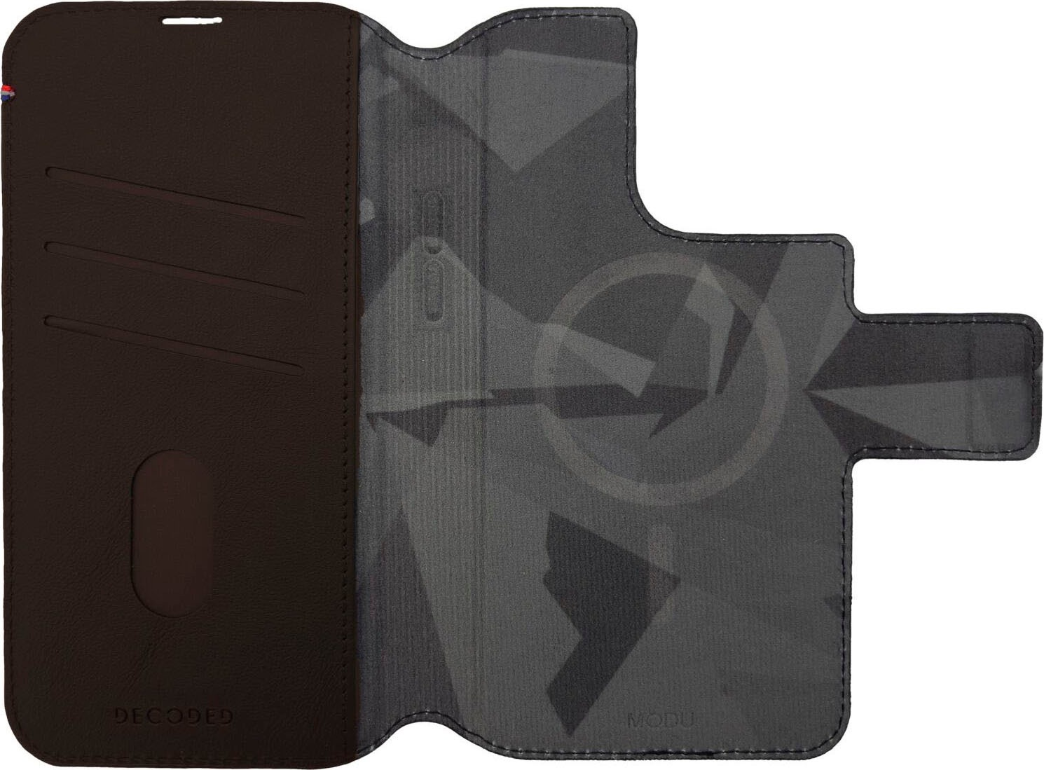 DECODED Smartphone-Hülle »Leather MagSafe Modu Wallet iP 14 Pro«, iPhone 14 Pro