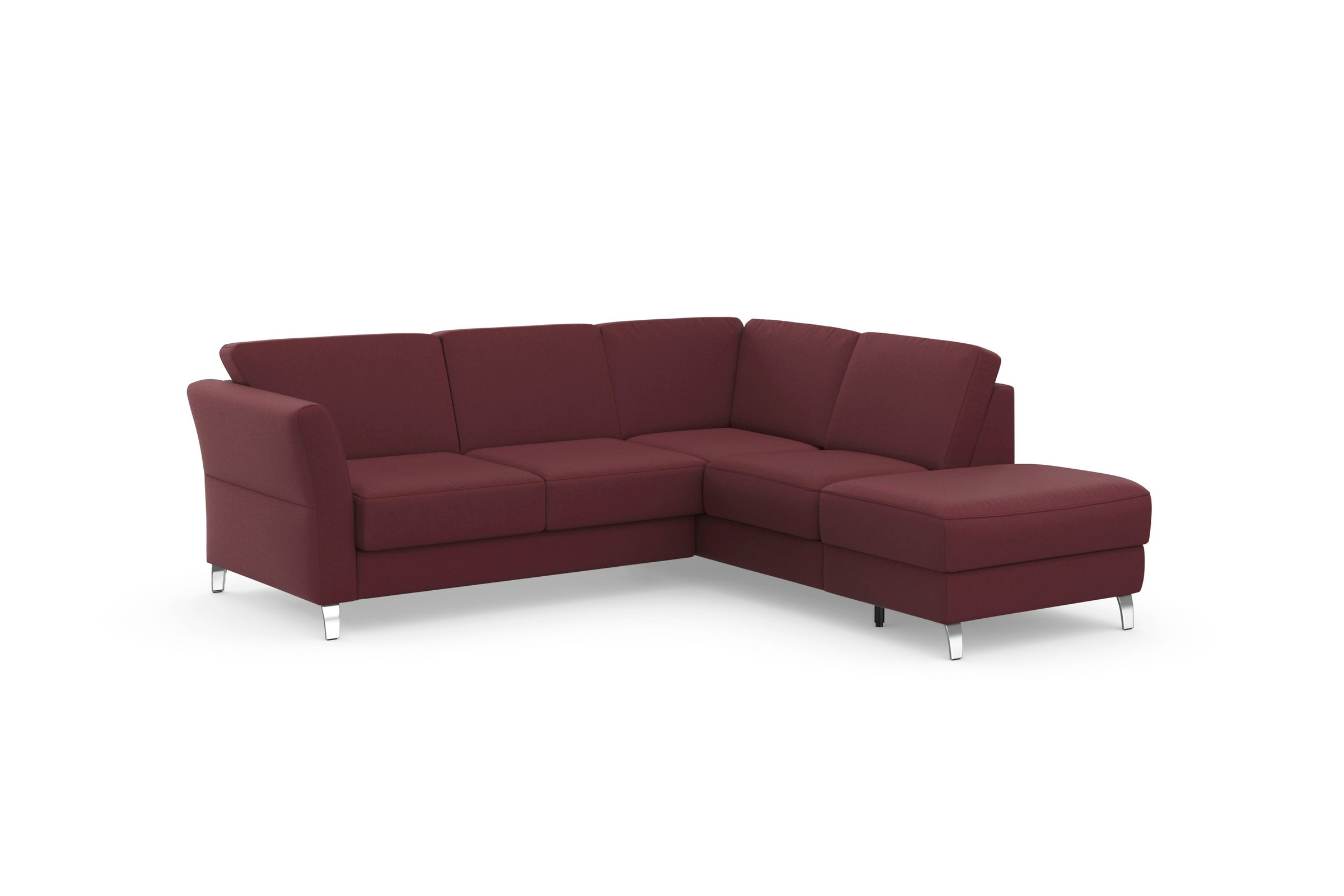 Ecksofa SIT & MORE "Visby L-Form", rot (bordeaux), B:248cm H:87cm T:213cm, Sofas, Ecksofa, Wahlweise mit Bettfunktion und Stauraum, frei im Raum stellbar 3