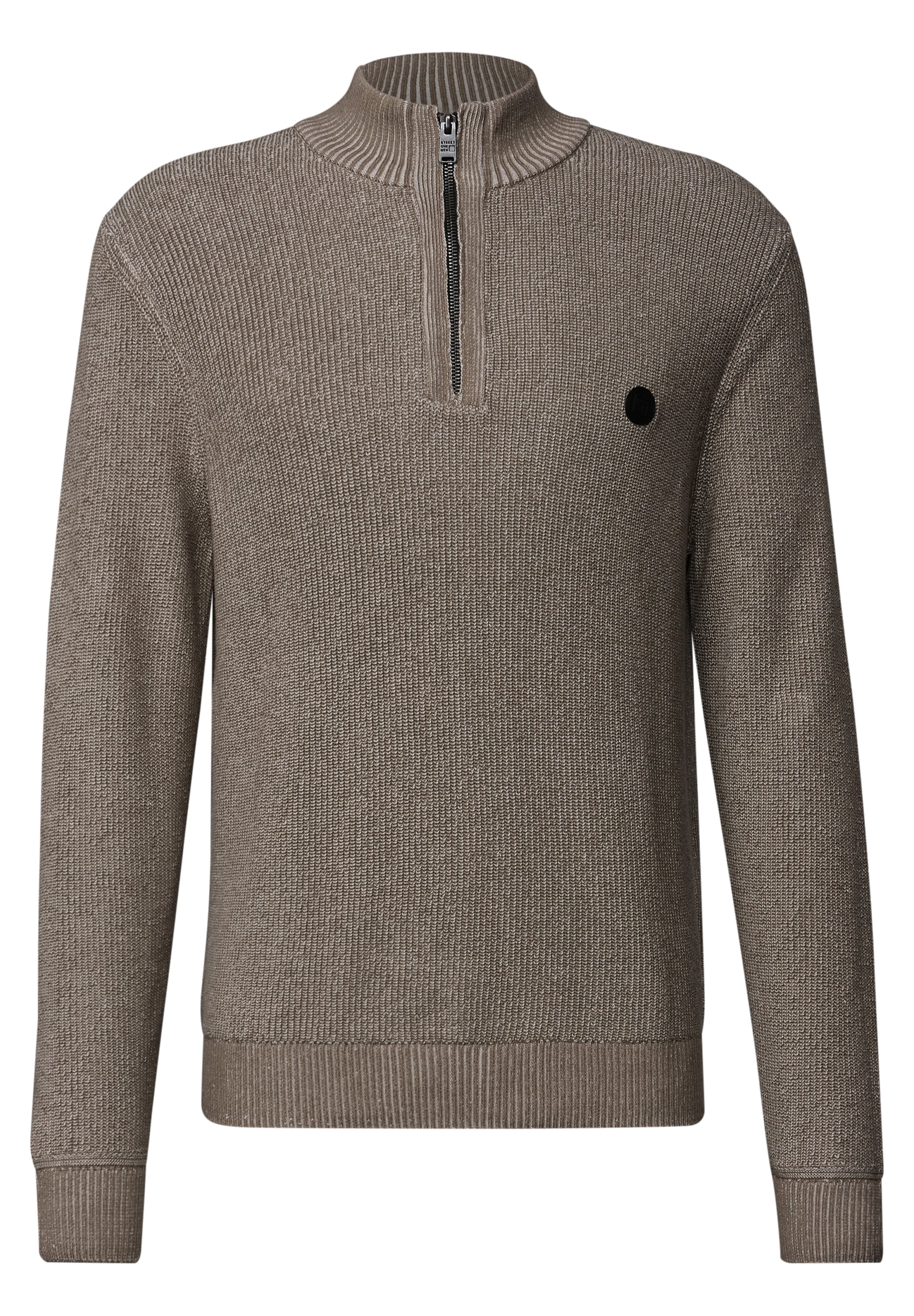 STREET ONE MEN Stehkragenpullover, aus reiner Baumwolle