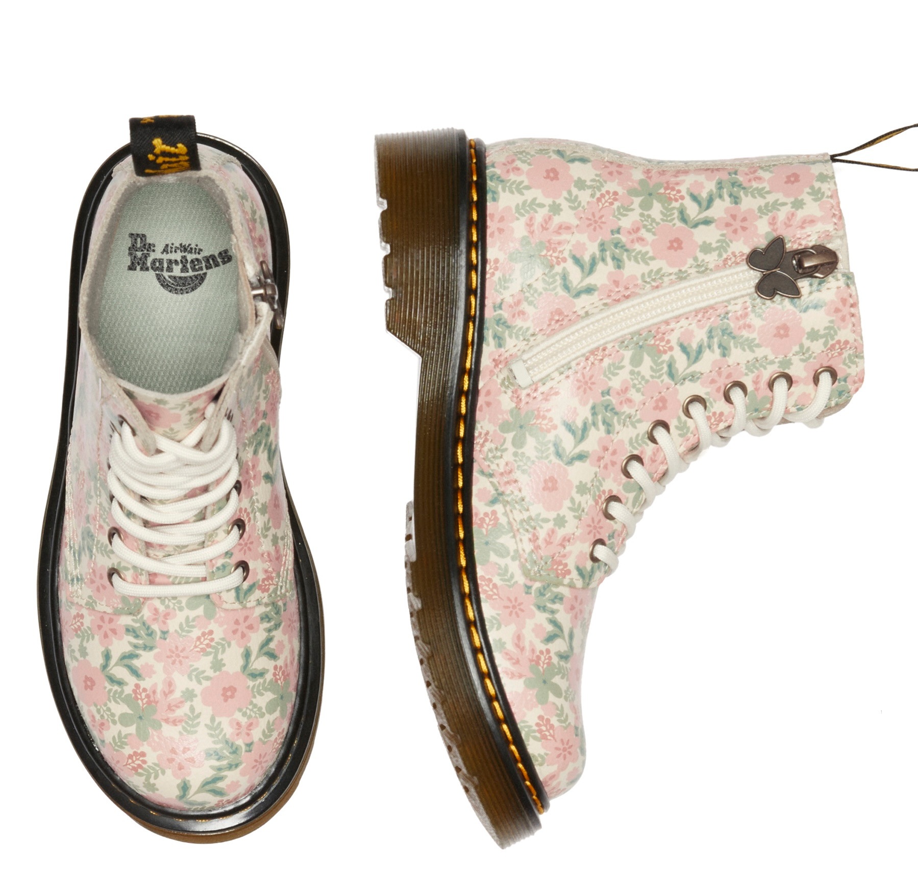 DR. MARTENS Schnürstiefel »1460 Pascal Kinder ATHENA«, Freizeitschuh, Schnürboots mit allover Blüten Print