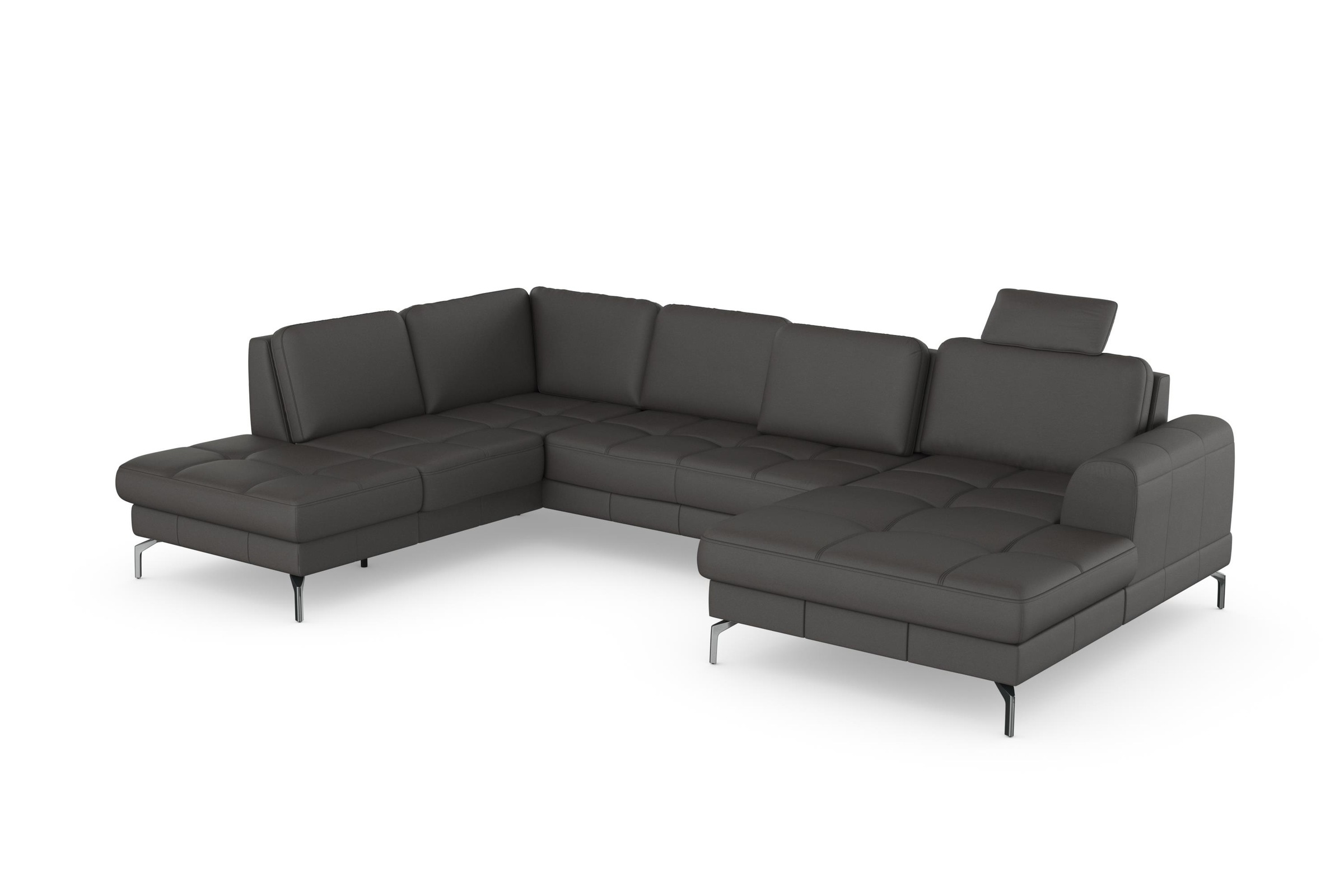 sit&more Wohnlandschaft »Bendigo U-Form«, inklusive Sitztiefenverstellung, Bodenfreiheit 15 cm, in 2 Fußfarben