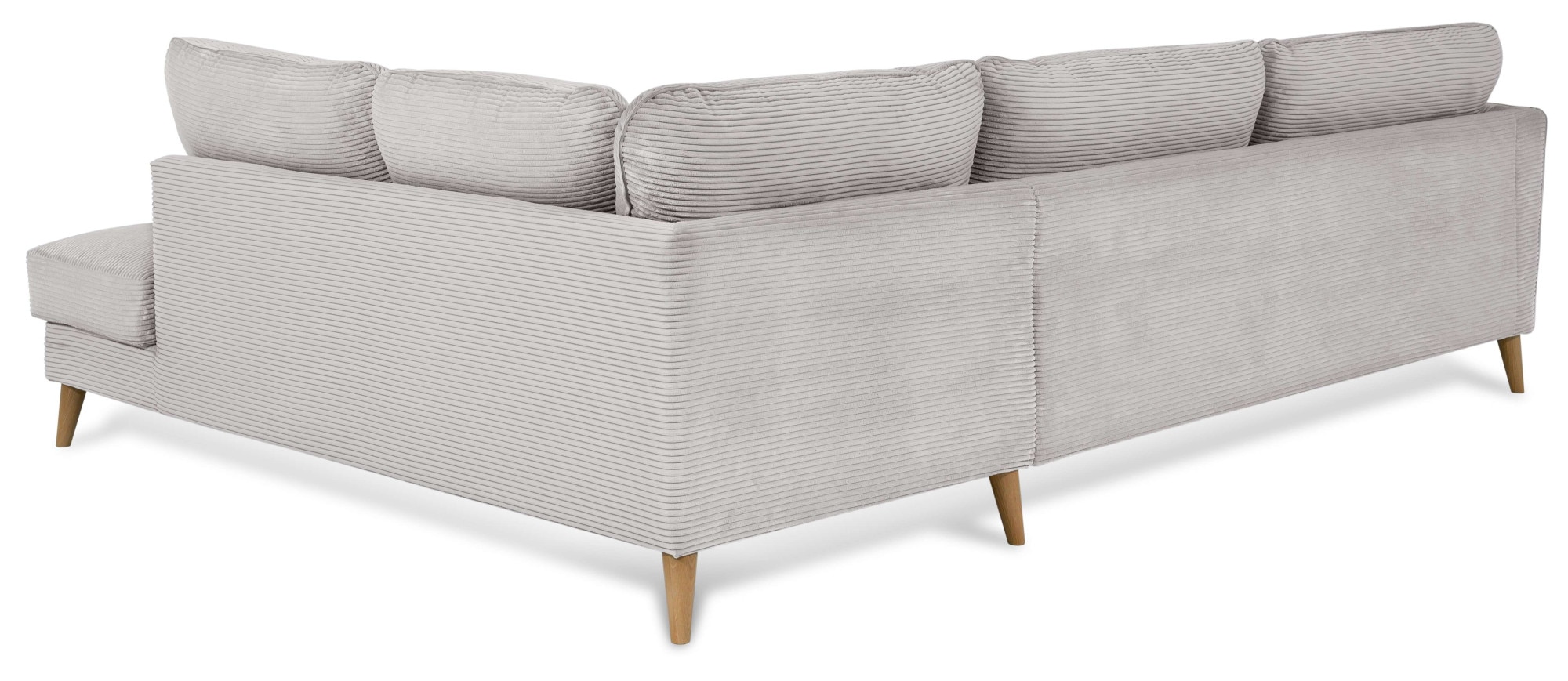Home affaire Ecksofa »MARSEILLE 278/202 cm, L-Form, Ottom. rechts/links, verschiedene Bezüge«, Massivholzbeine Eiche, Landhausstil, Wellenunterfederung