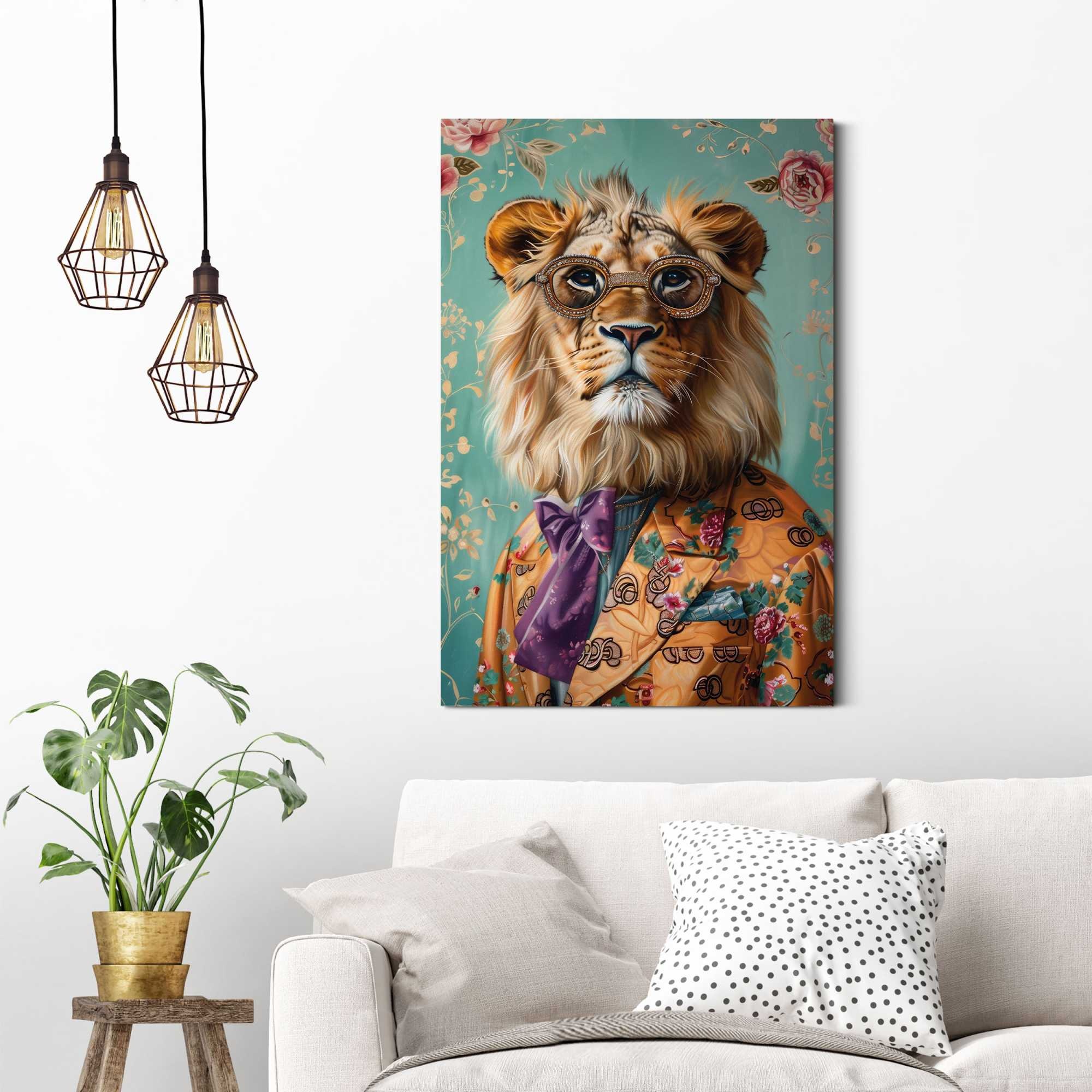 Reinders! Deco-Panel »Gekleideter Tiger«, Wohnzimmer - Mehrfarbig - MDF - Tiere - 60x90 cm