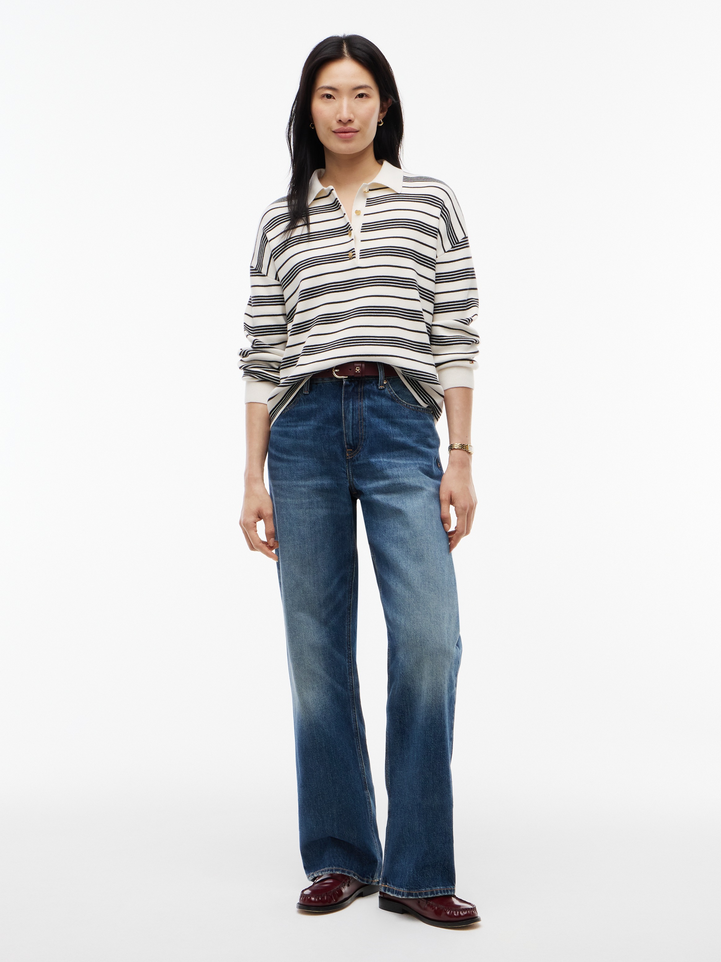 Tommy Hilfiger Polokragenpullover »COTTON FULL NEEDLE POLO LS« Baumwolle