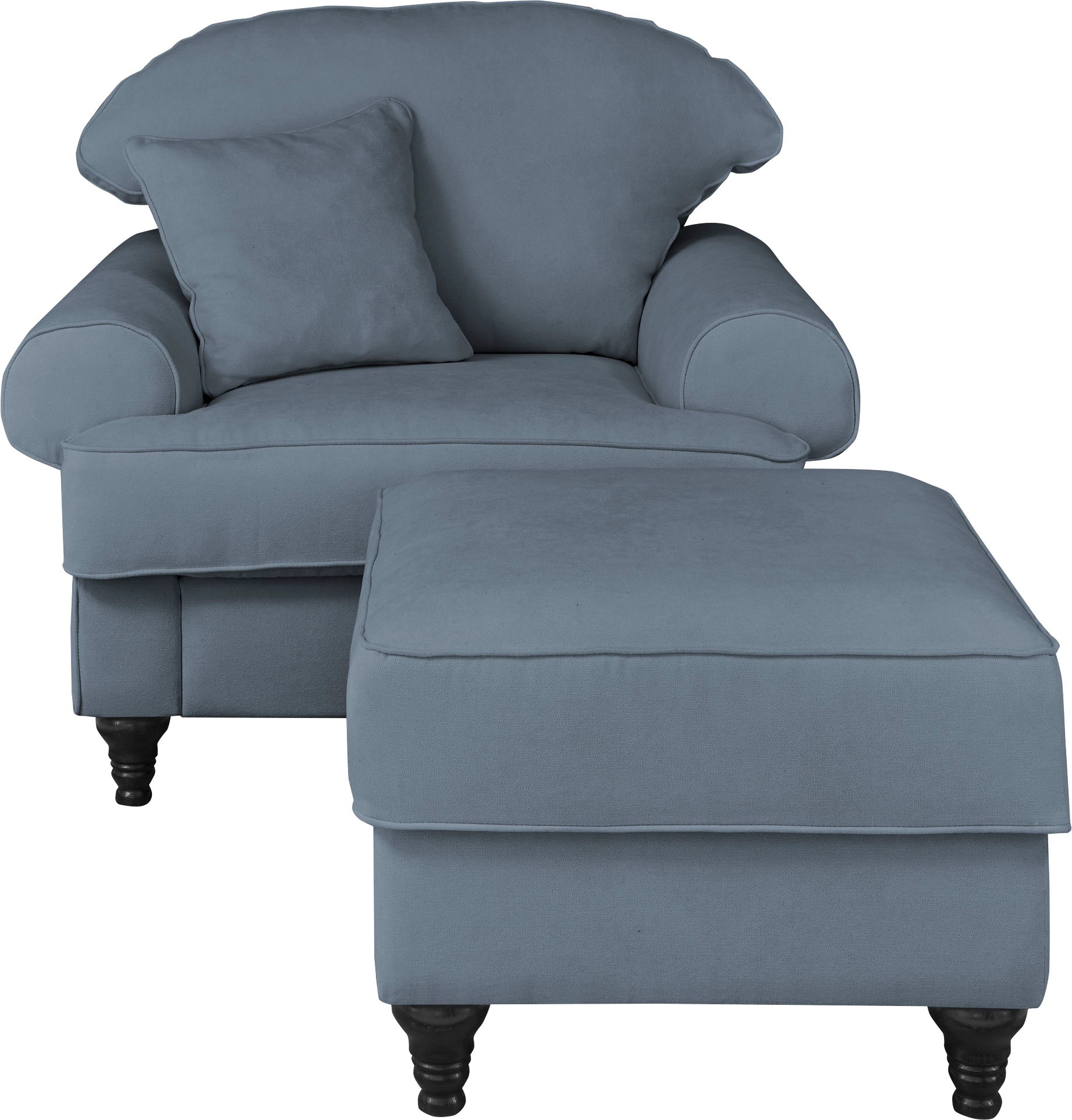 Home affaire Sessel »WESTMINSTER«, (Set, 2 St., 1Sessel, 1 Hocker), mit Federkern-Polsterung