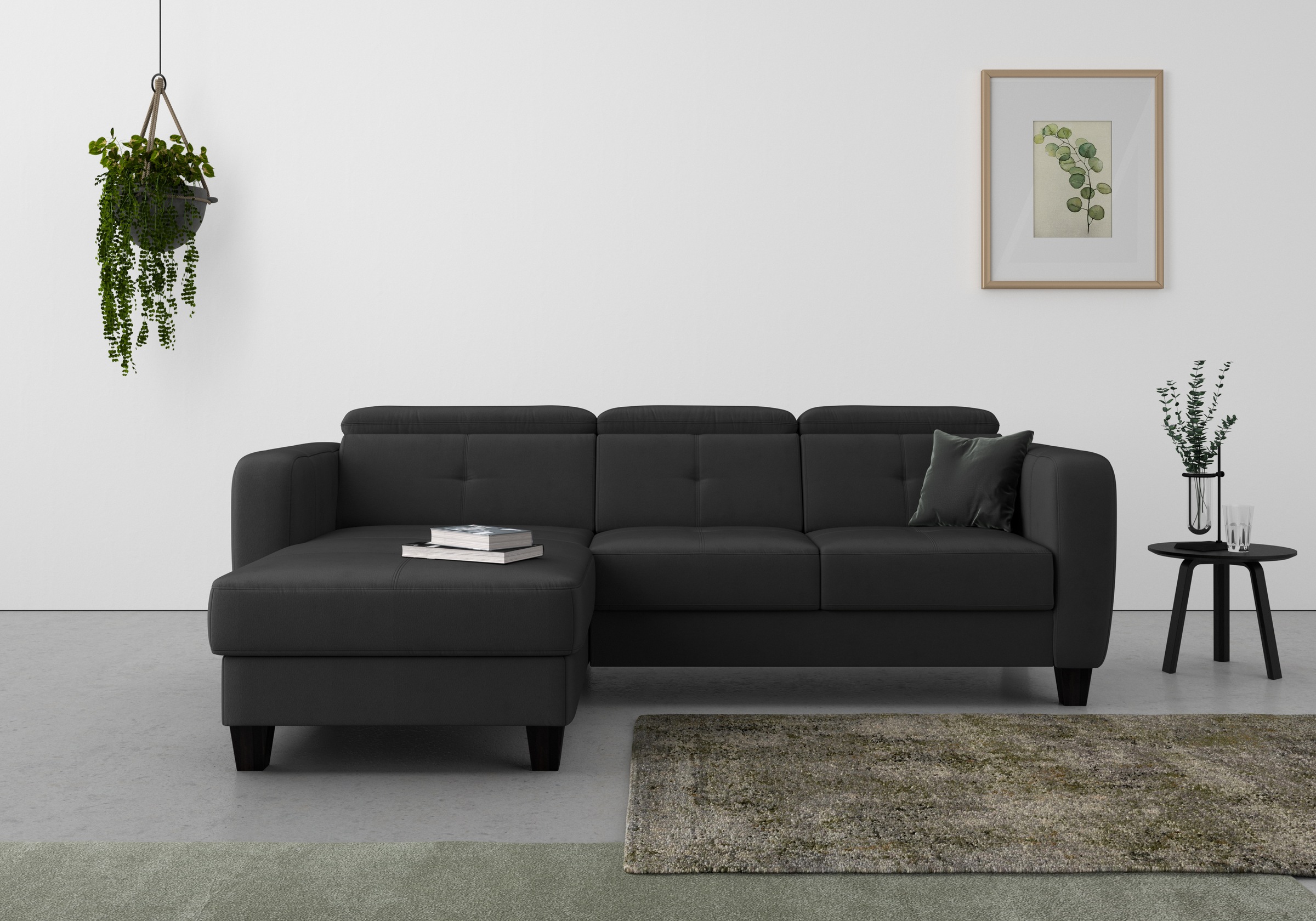 sit&more Ecksofa "Belluci L-Form" inklusive Federkern, wahlweise mit Schlaffunktion und Bettkasten