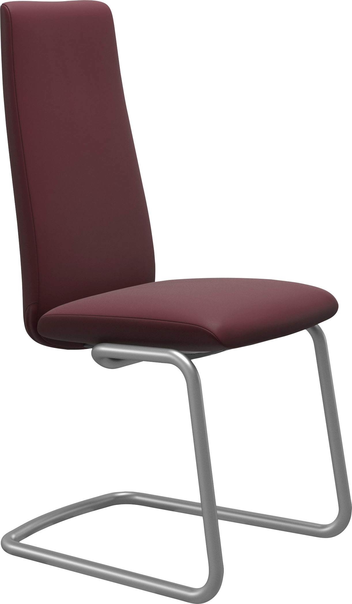 Polsterstuhl STRESSLESS "Laurel", rot (bordeaux batick, chrom matt), B:53cm H:105cm T:60cm, Leder BATICK: BATICK ist ein leicht korrigiertes, durchgefärbtes und genarbtes Möbelleder, bei dem die meisten Unebenheiten und Spuren in der Regel entfernt wurden