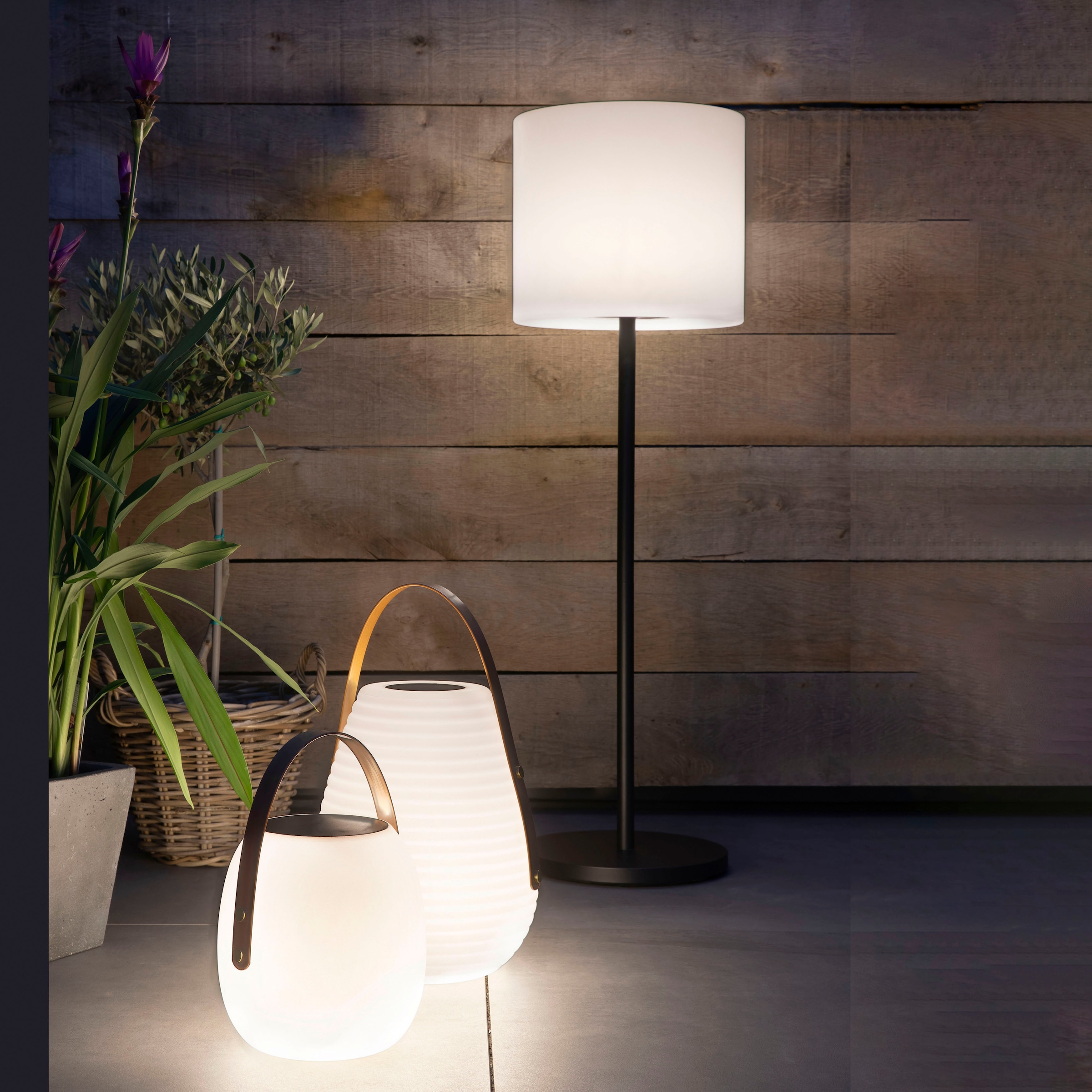 SCHÖNER WOHNEN-Kollektion Außen-Stehlampe »Mina«, 1 flammig, LED 2 W+0,6 W RGB,mobiles Licht immer und überall dabei,dimmbar,RGBW