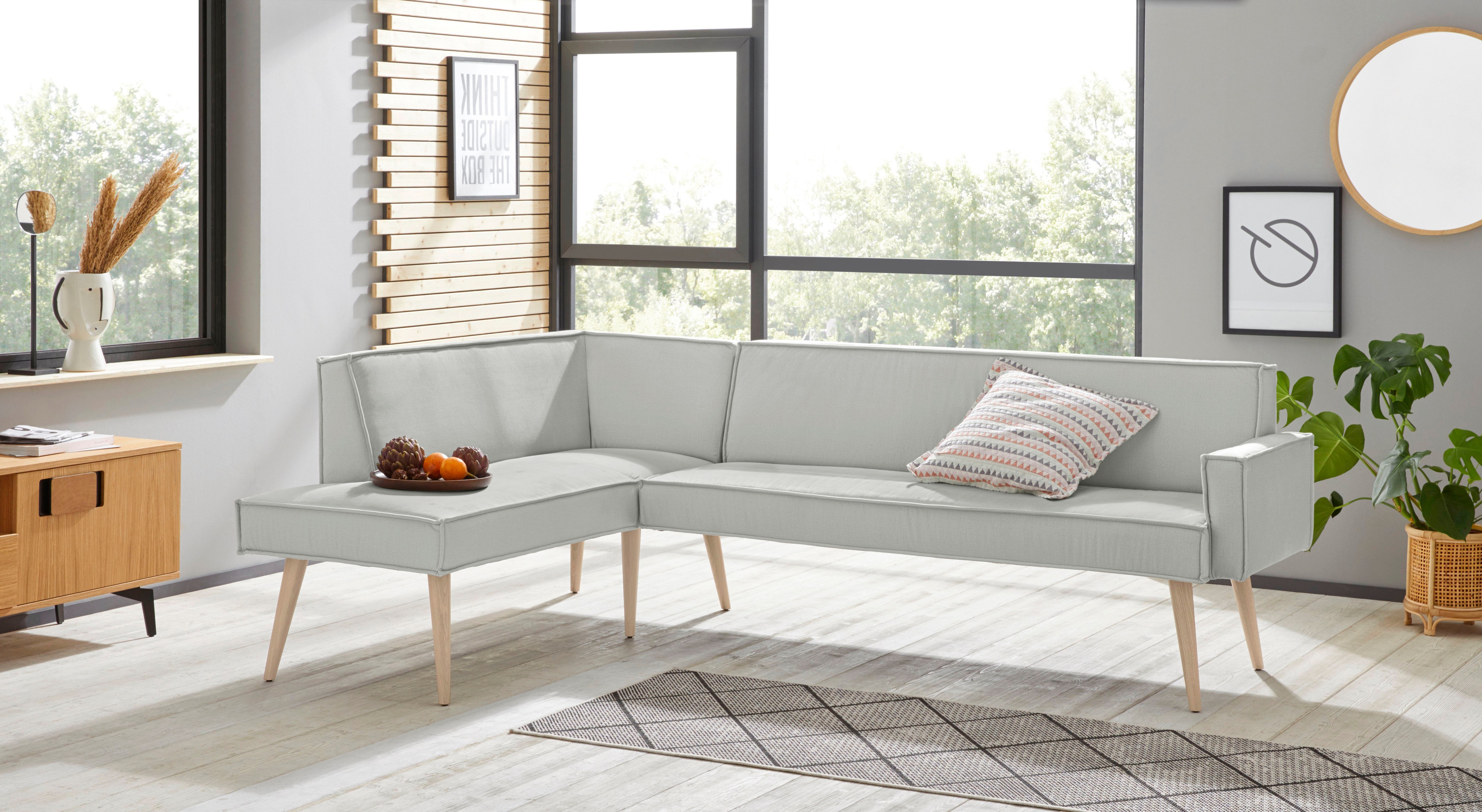 exxpo - sofa fashion "Lungo, moderne Kedernaht, bequem und elegant, hoher Holzfuß" hochwertige Detailverarbeitung, frei im Raum stellbar