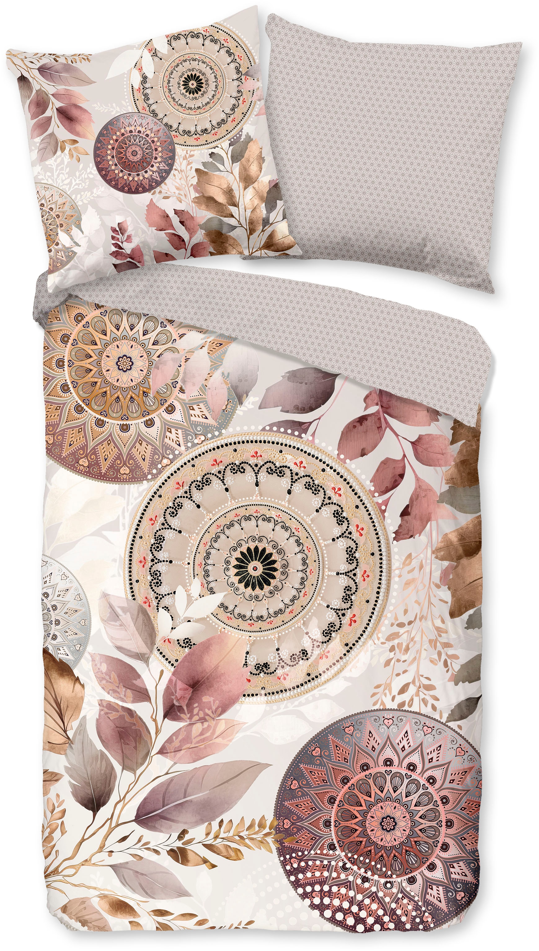 hip Wendebettwäsche "Afina" 3 Stk. Mako-Satin, Reißverschluss, Wendeoptik, günstig online kaufen