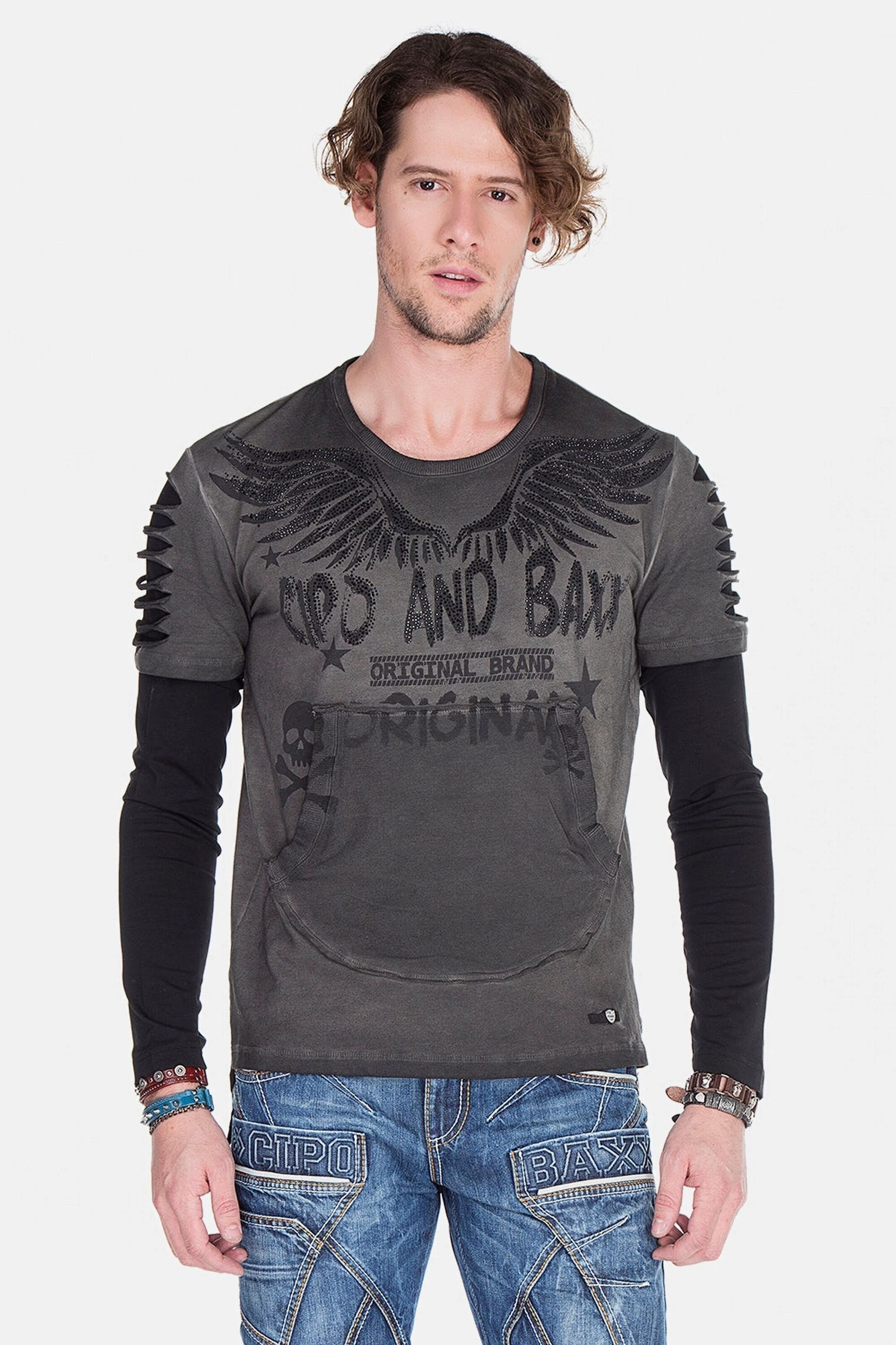 Cipo & Baxx Sweatshirt "Sweatshirts", (1 tlg.), mit Motiv-Print, CL-265 günstig online kaufen
