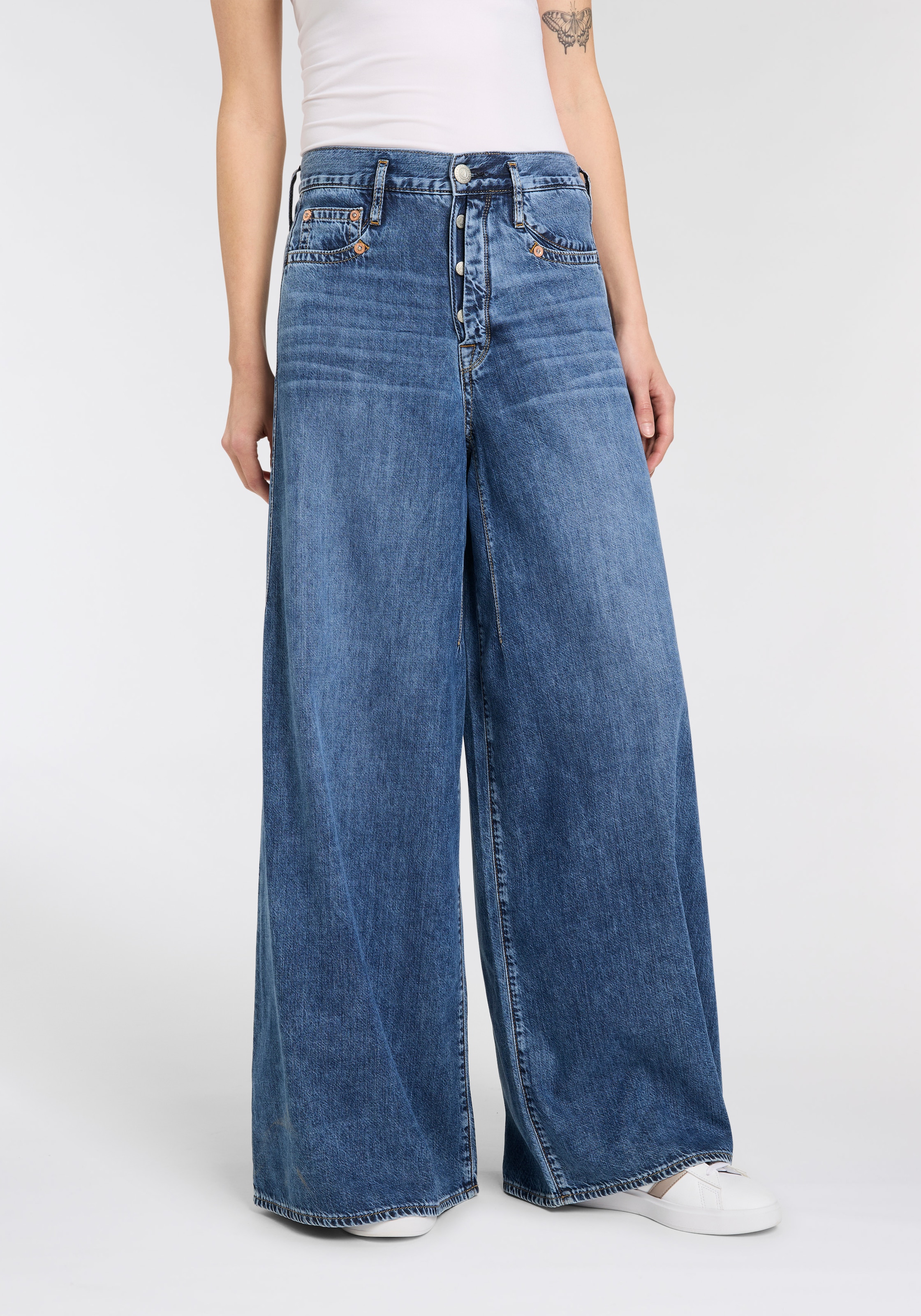 Herrlicher Weite Jeans "Shyra Palazzo Denim Light" günstig online kaufen