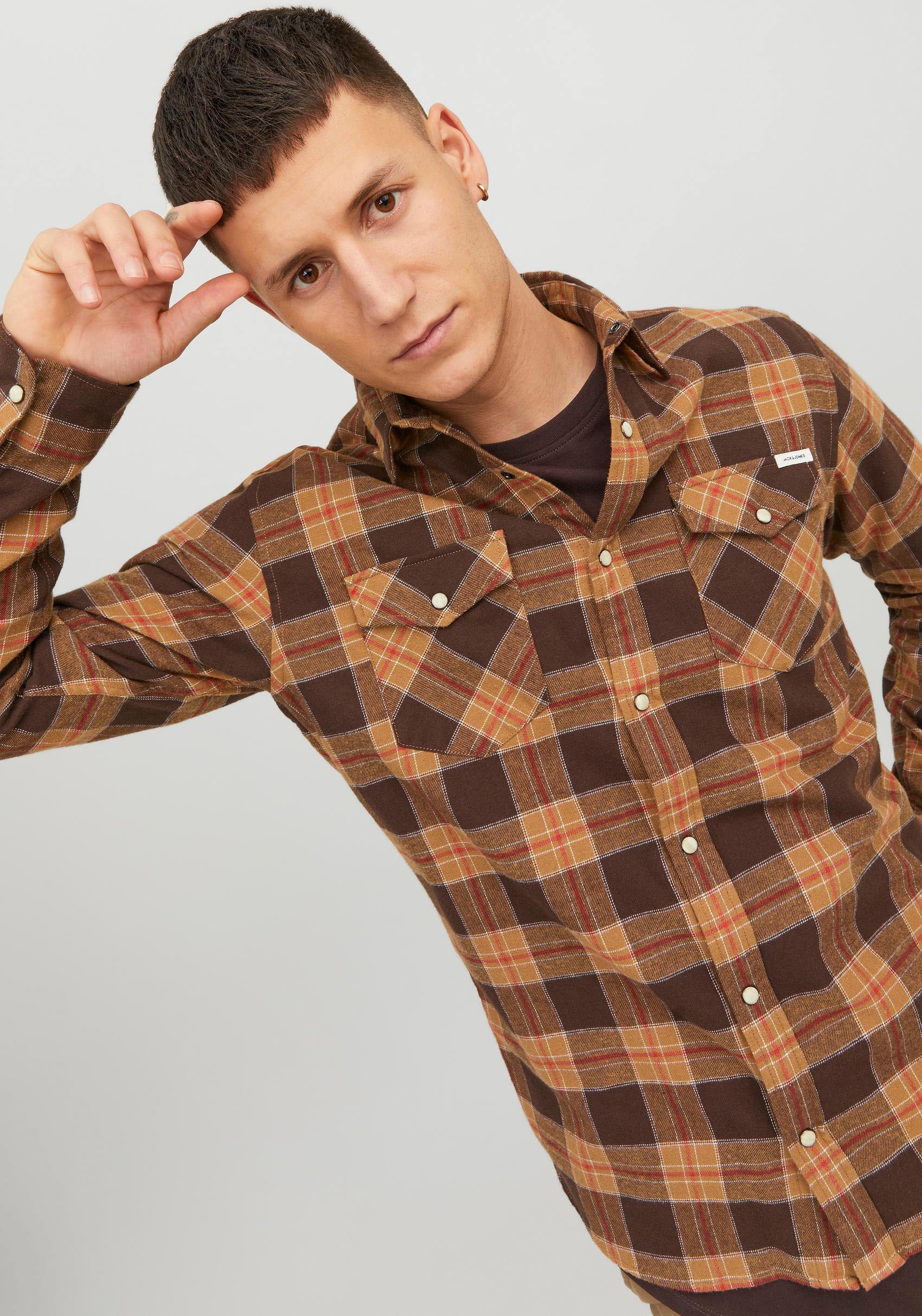 Jack & Jones Langarmhemd »JJSHERIDAN FALL CHECK SHIRT LS«, mit Brusttaschen