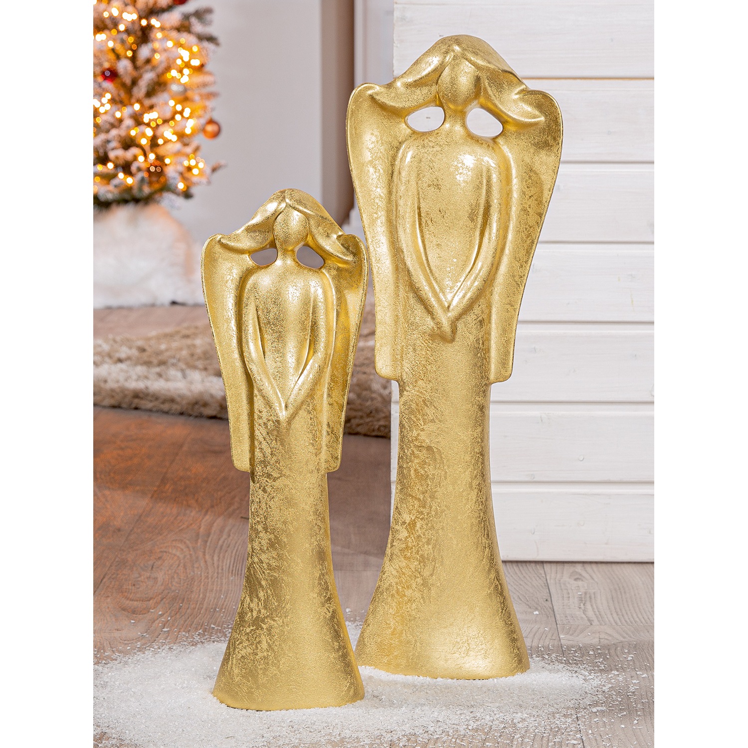GILDE Engelfigur »Cecilia,«, Keramik, goldfarben, BxH: 26x71 cm