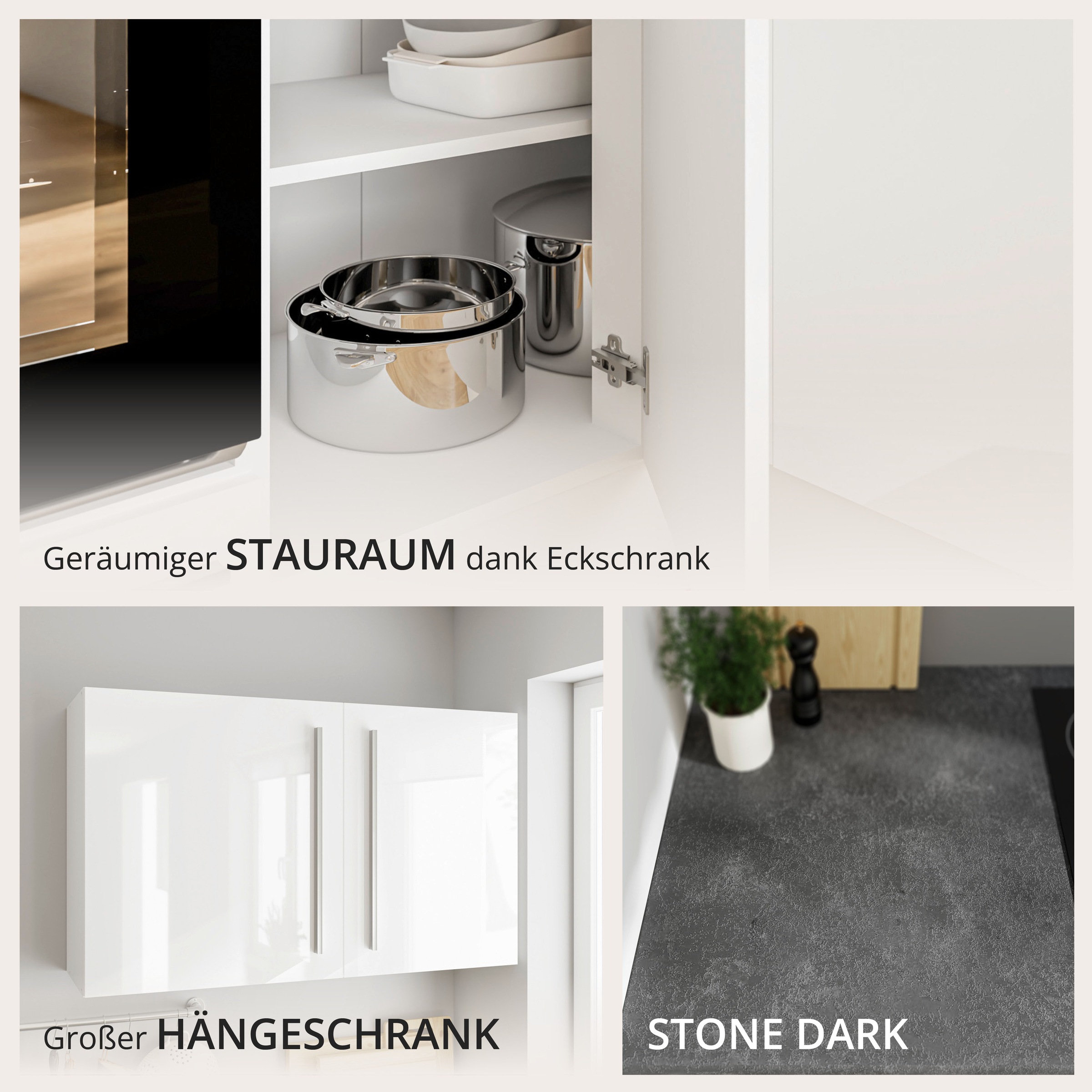 BASIC by Balculina Winkelküche »Jazz« Stellbreite 250x175 cm, wahlweise mit E-Geräten