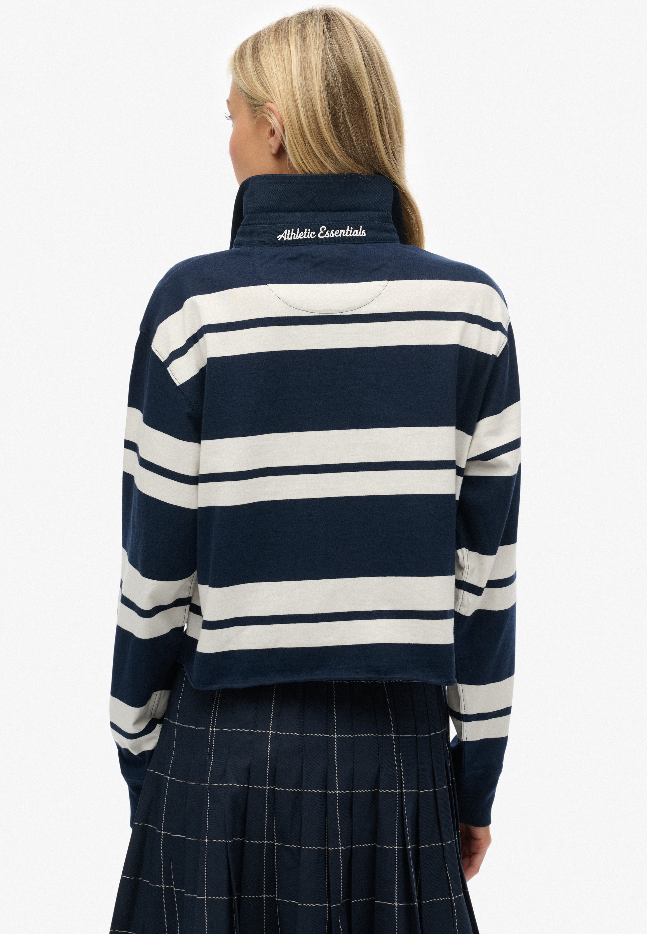 Thumbnail - Superdry Langarm-Poloshirt "ATH ESS CROPPED STRIPE RUGBY" Packung, 2