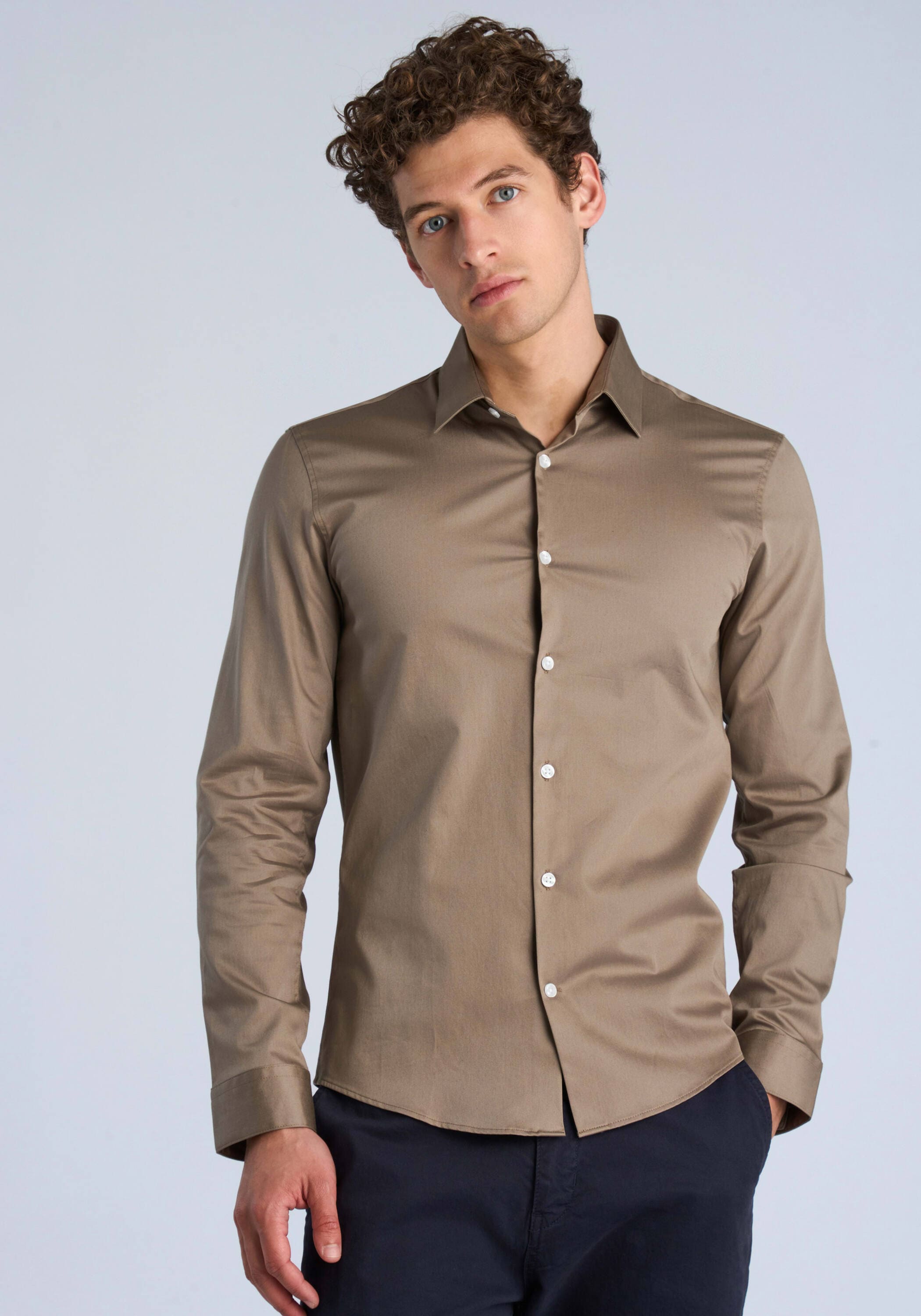 LINDBERGH Businesshemd "Business-Hemd (Langarm) Slim Fit"