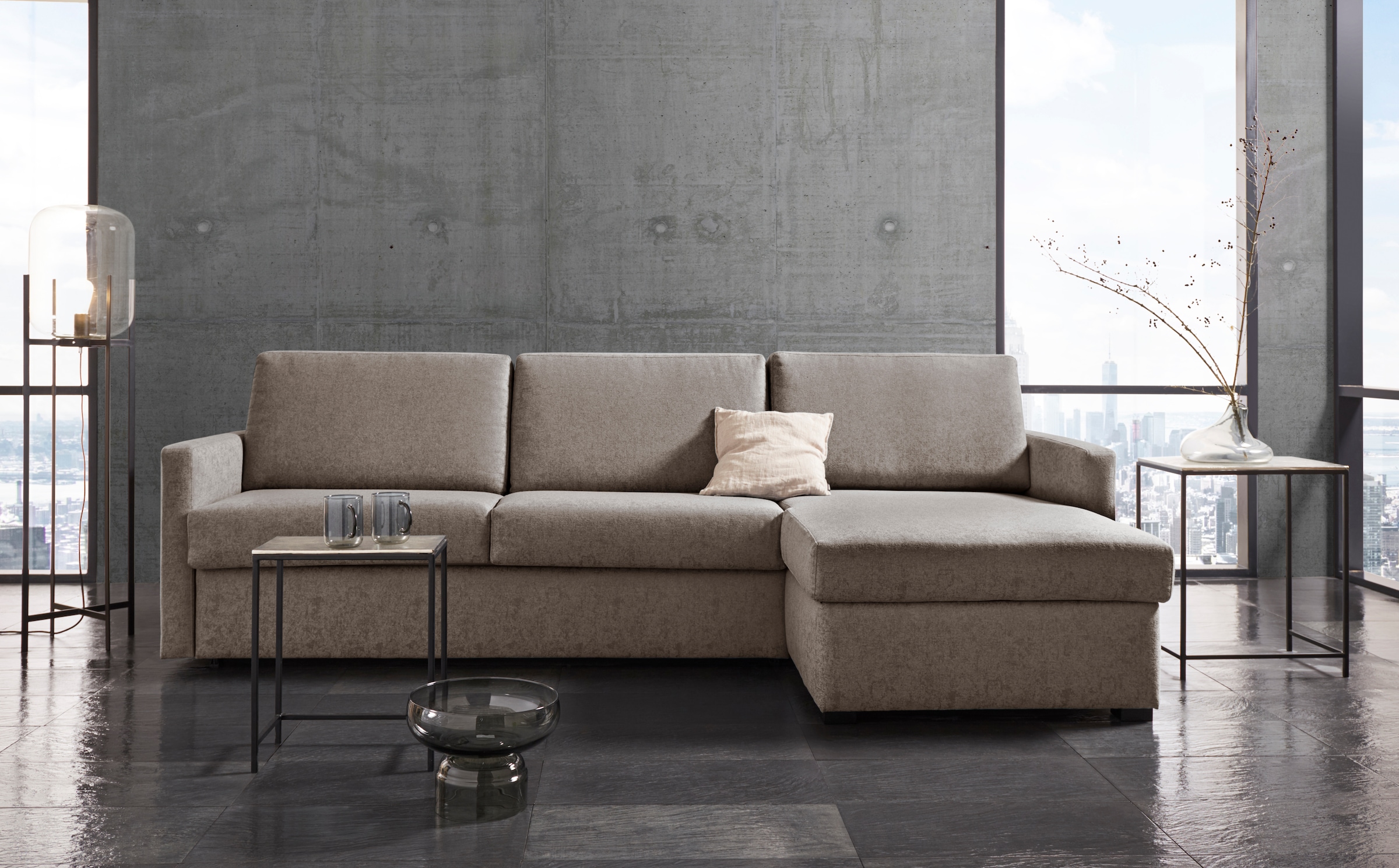 Home affaire Schlafsofa "GOLDPOINT Ecksofa 264 cm, Liegefläche (140/200cm), günstig online kaufen