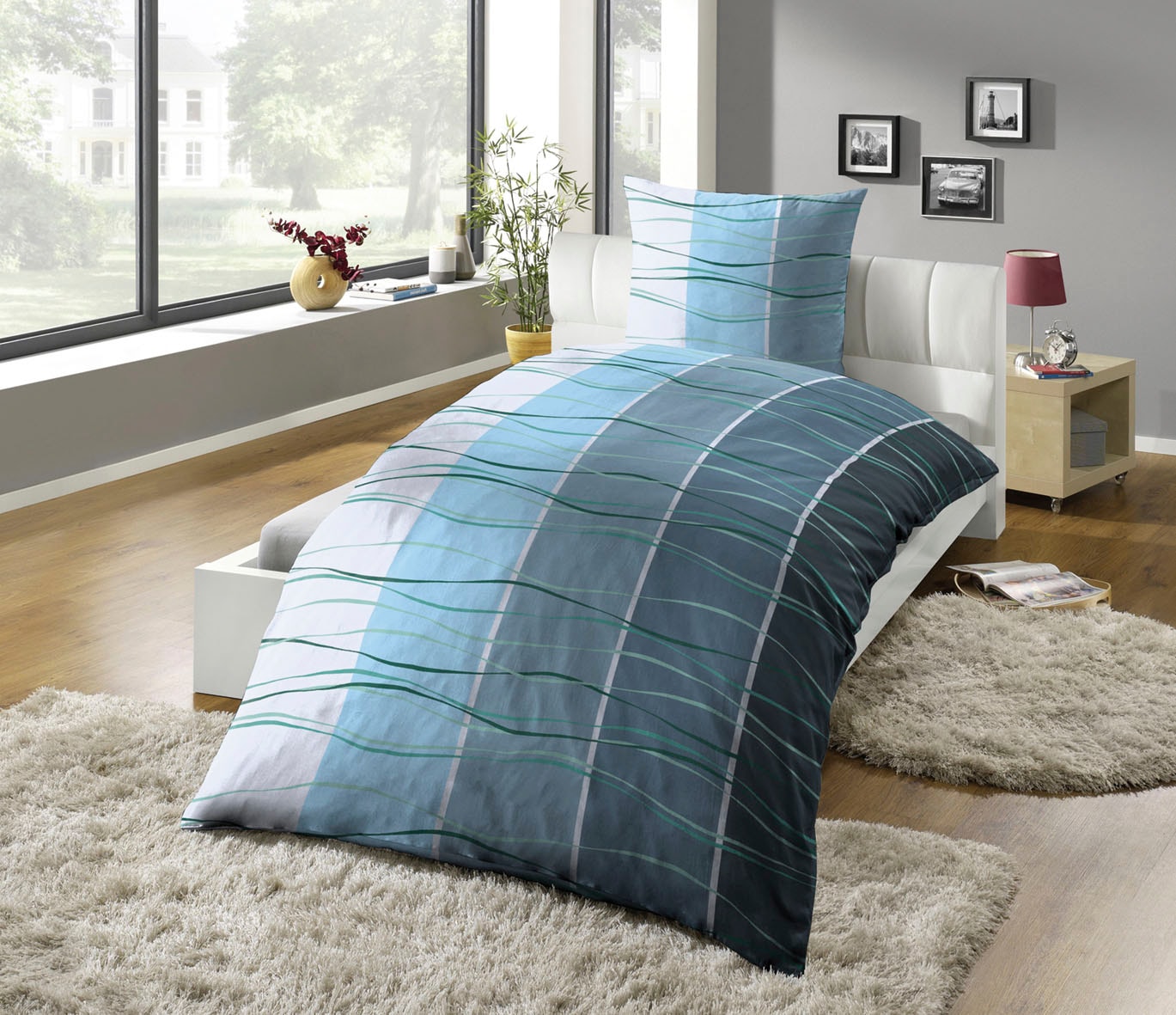 KiNZLER Bettwäsche "Bedruckte Poly-Cotton Bettwäsche "Ocean"" 2 Stk. tlg. P günstig online kaufen