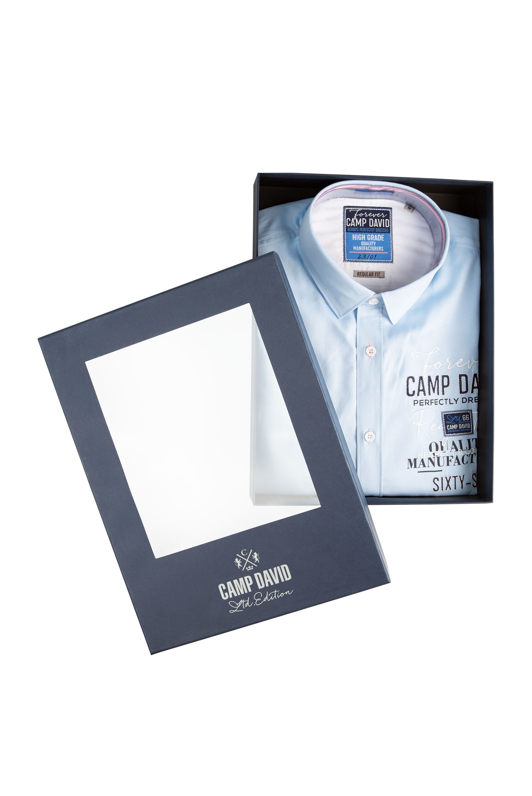 CAMP DAVID Langarmhemd, mit herausnehmbaren Kragenstäbchen