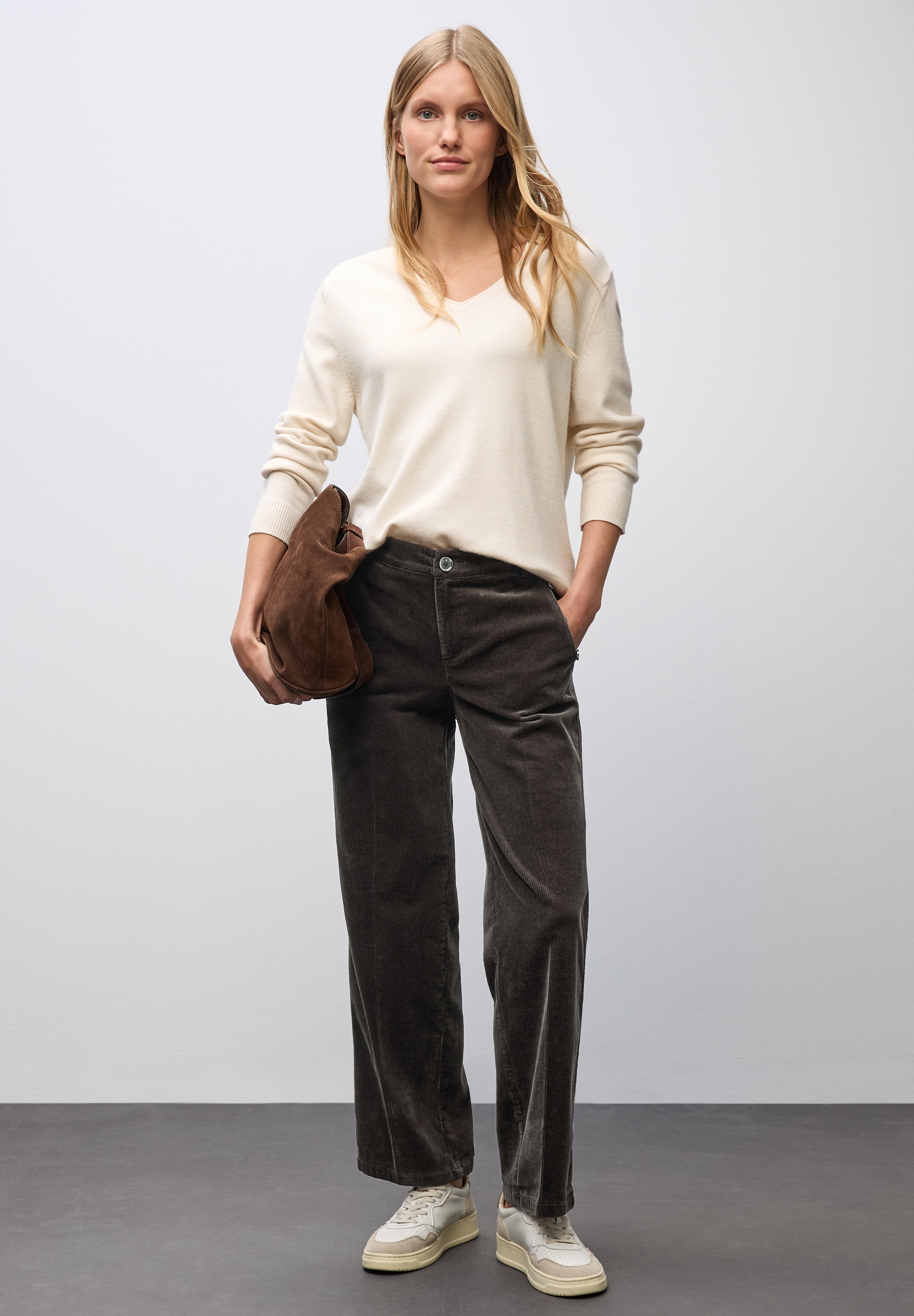 STREET ONE Cordhose, Straight Leg, Mid Waist