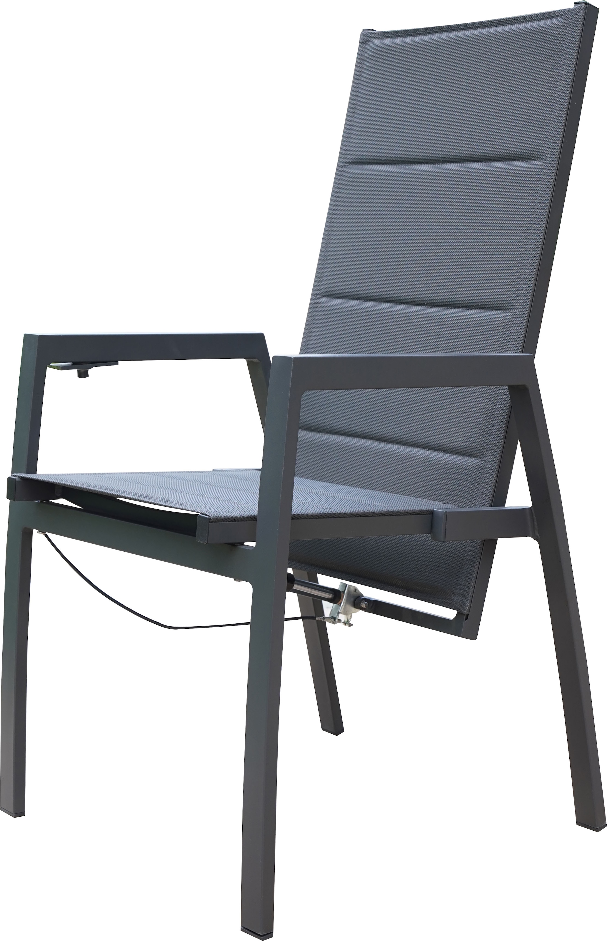 Destiny Garten-Essgruppe »COSTA HL ARONA«, (Set, 5 tlg., 1 Ausziehtisch, 4 Hochlehner verstellbar), (Set, 5-tlg., 4 Hochlehner, 1 Ausziehtisch Ø 120/170x75cm) Aluminium